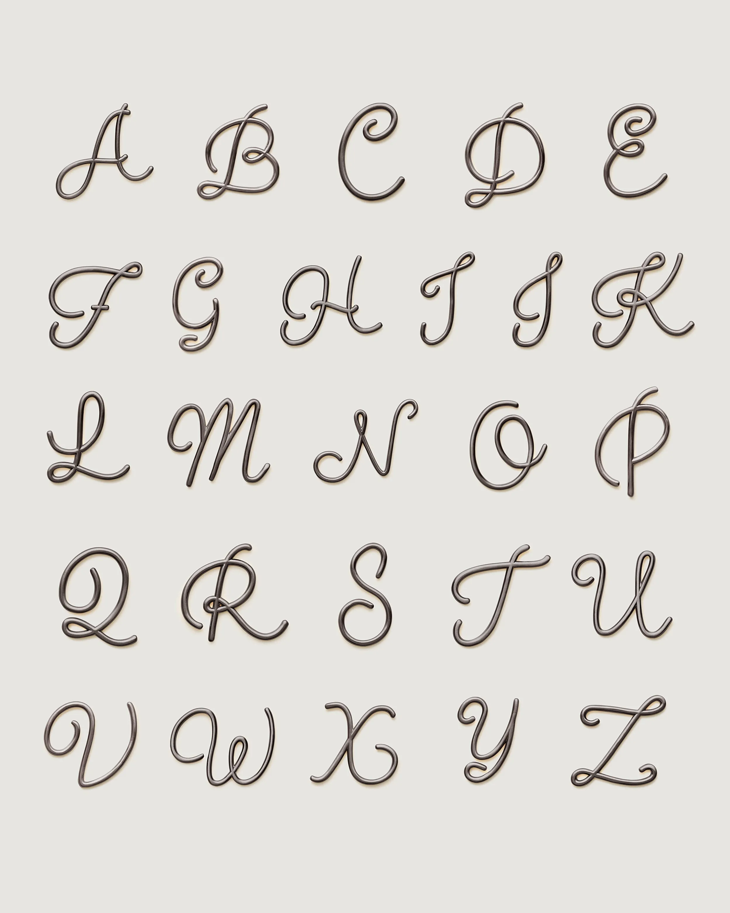 Alphabet Bag Charm | Brushed Gunmetal sold by Naghedi product image thumbnail 5