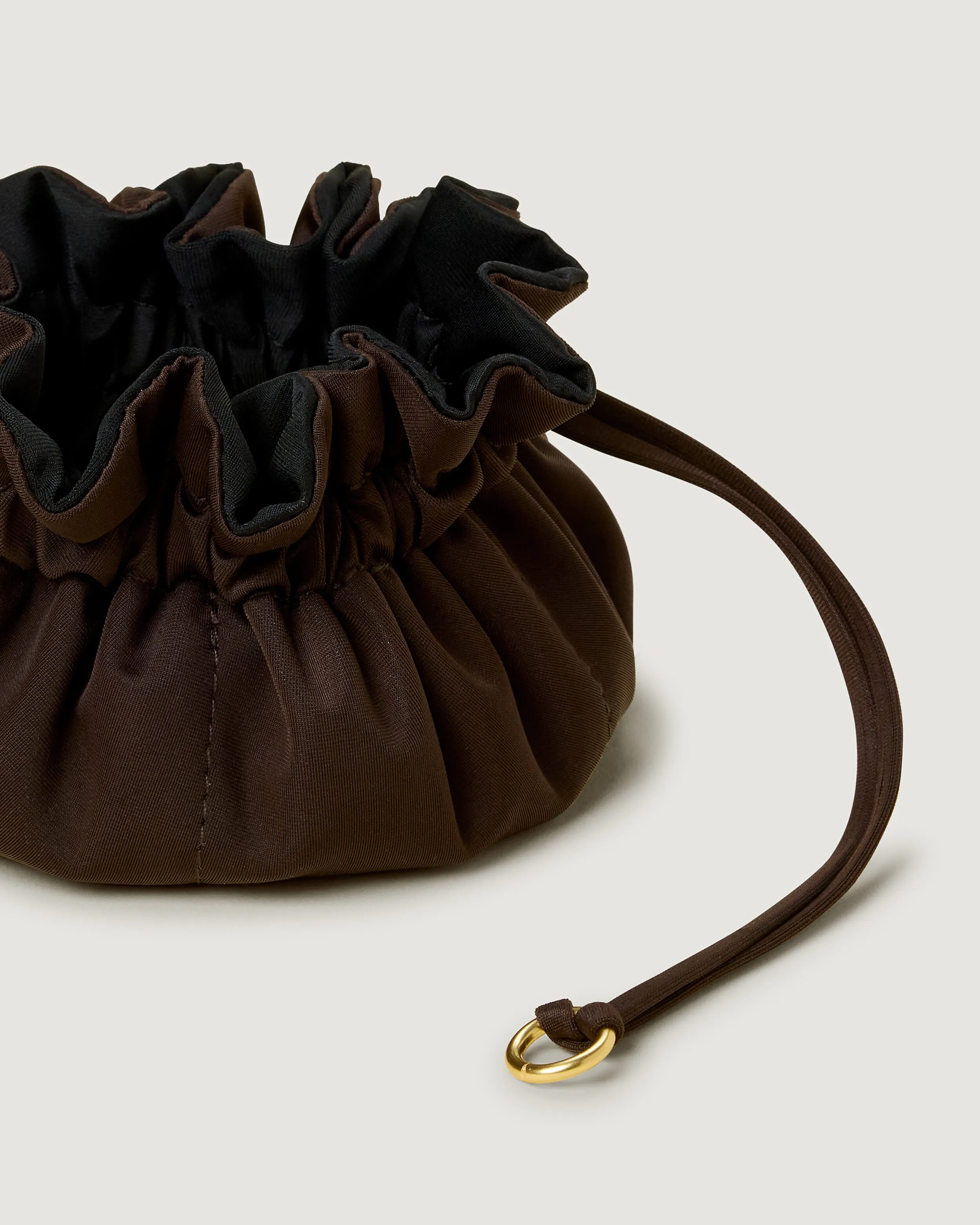 Lotus Petit Jewelry Pouch | Chocolate sold by Naghedi product image thumbnail 3