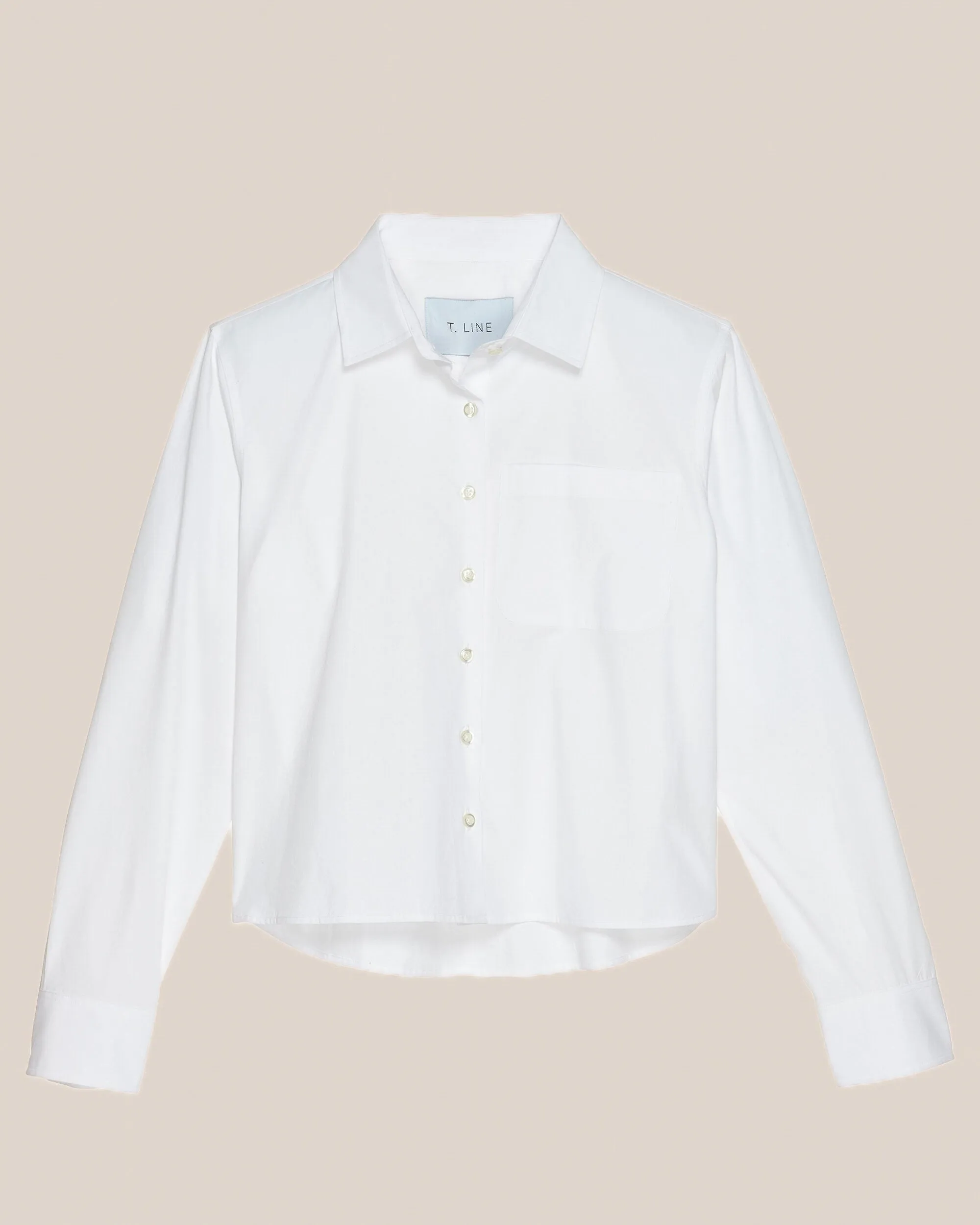 T.Line Coco Cropped Shirt | White Poplin sold by Naghedi