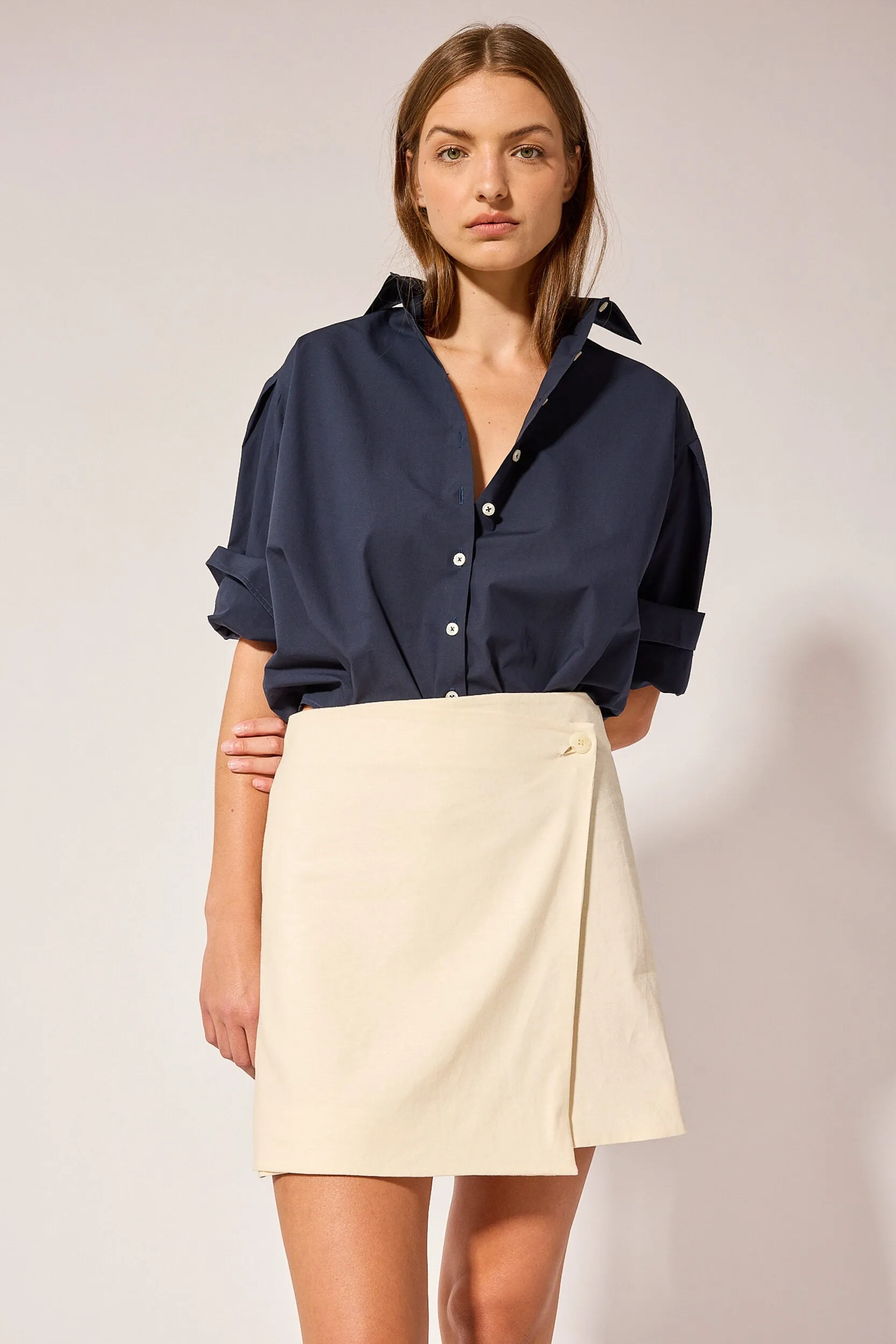 T.Line Isabel Shirt | Navy Poplin sold by Naghedi product image thumbnail 4