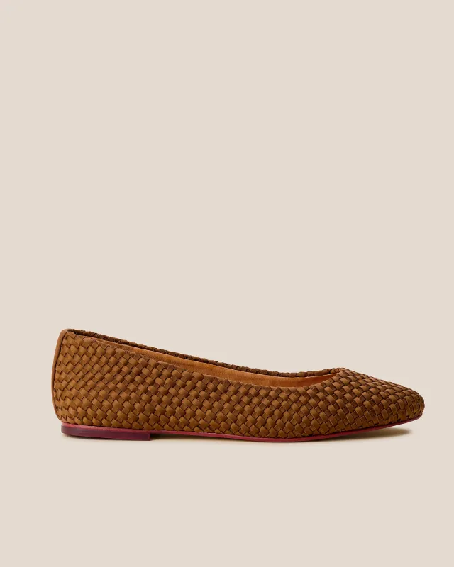 Nomad Ballet Flat | Teak sold by Naghedi