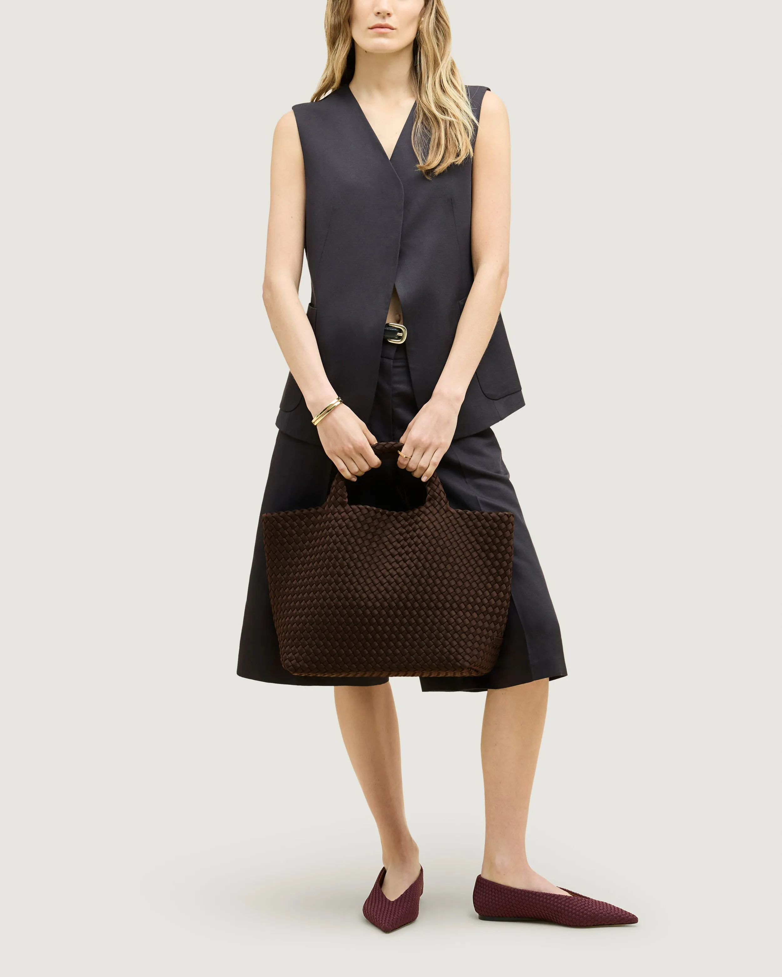 St. Barths Medium Tote | Chocolate sold by Naghedi product image thumbnail 5