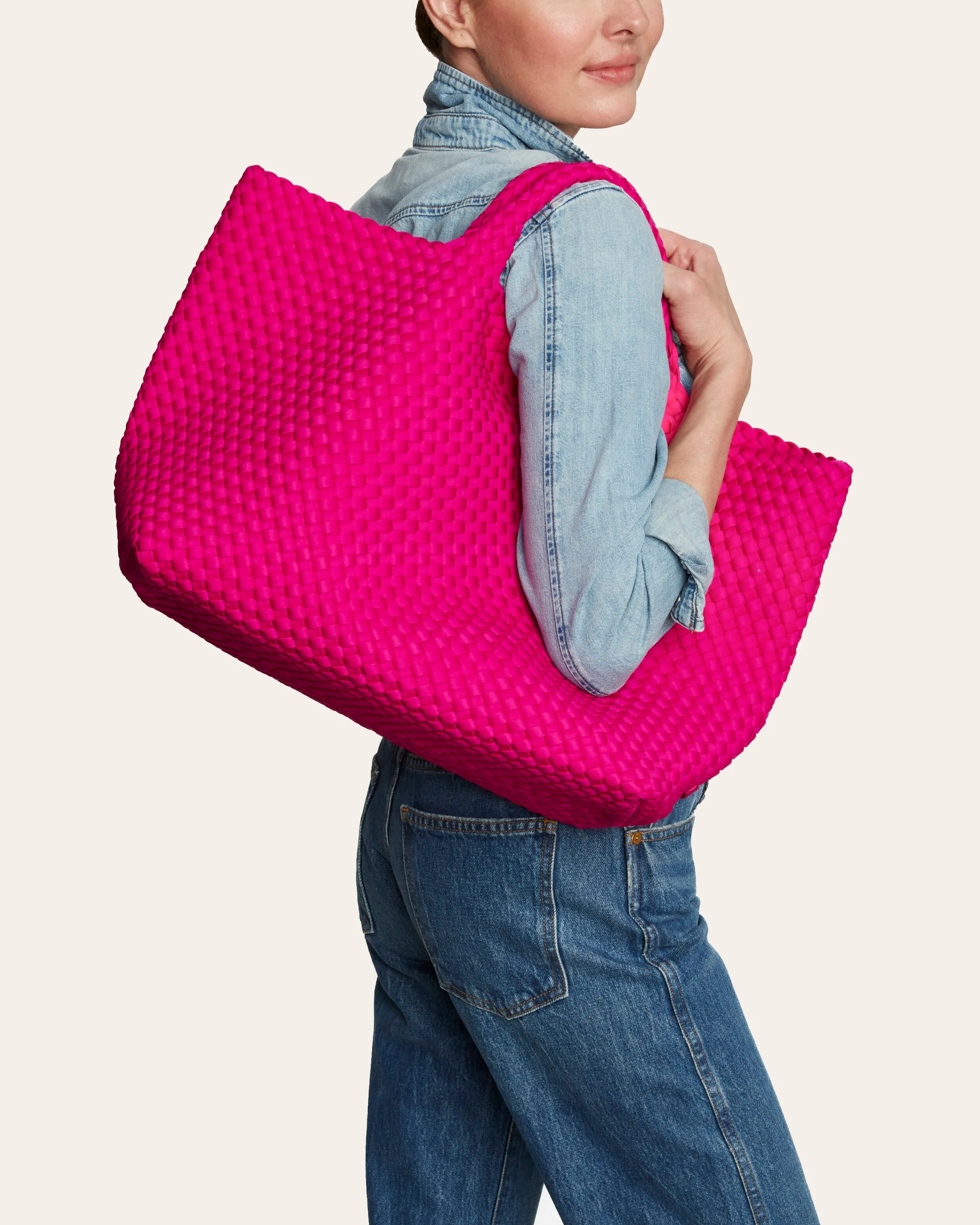 St. Barths Large Tote | Miami Pink sold by Naghedi product image thumbnail 5