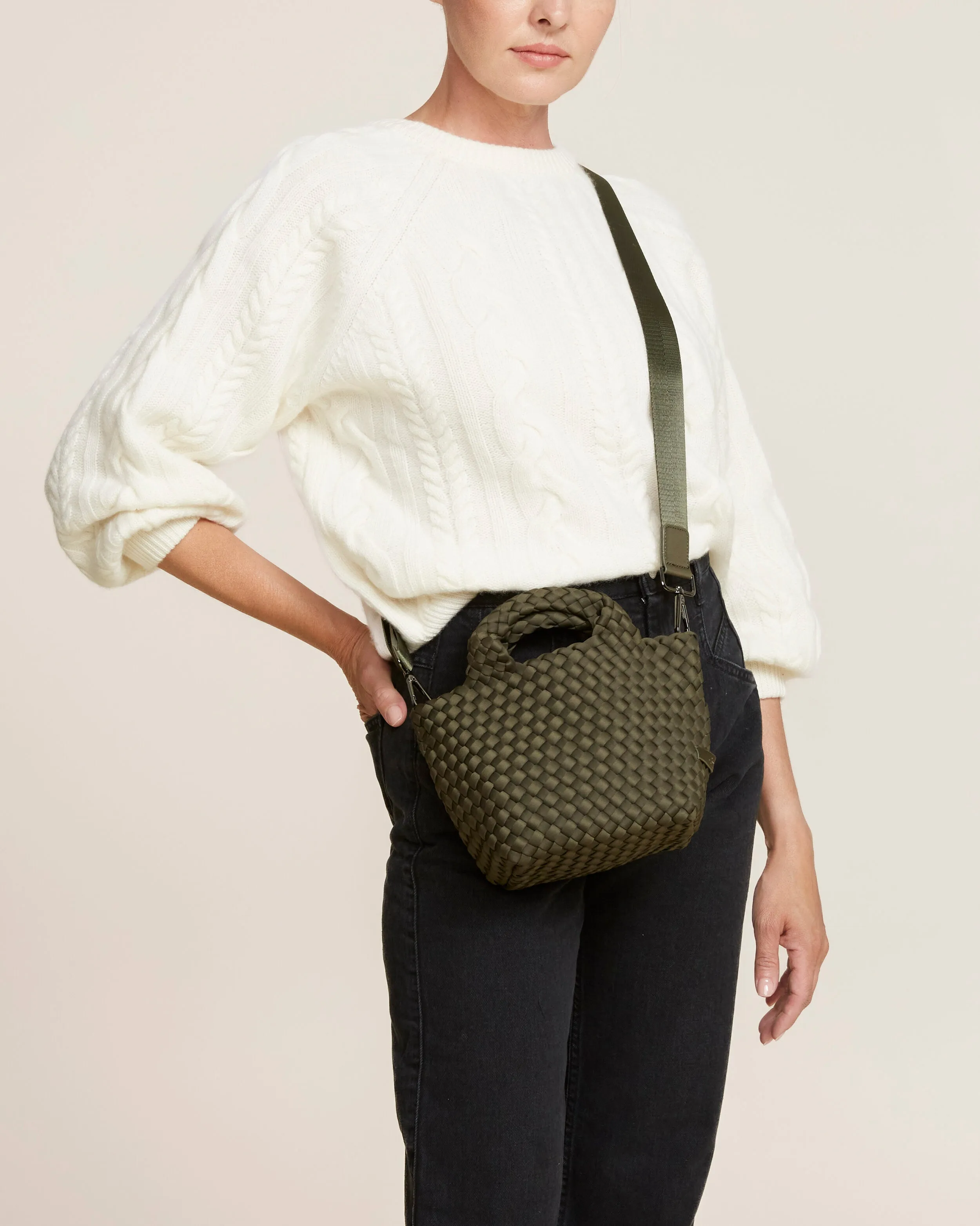 St. Barths Petit Tote | Olive sold by Naghedi product image thumbnail 5