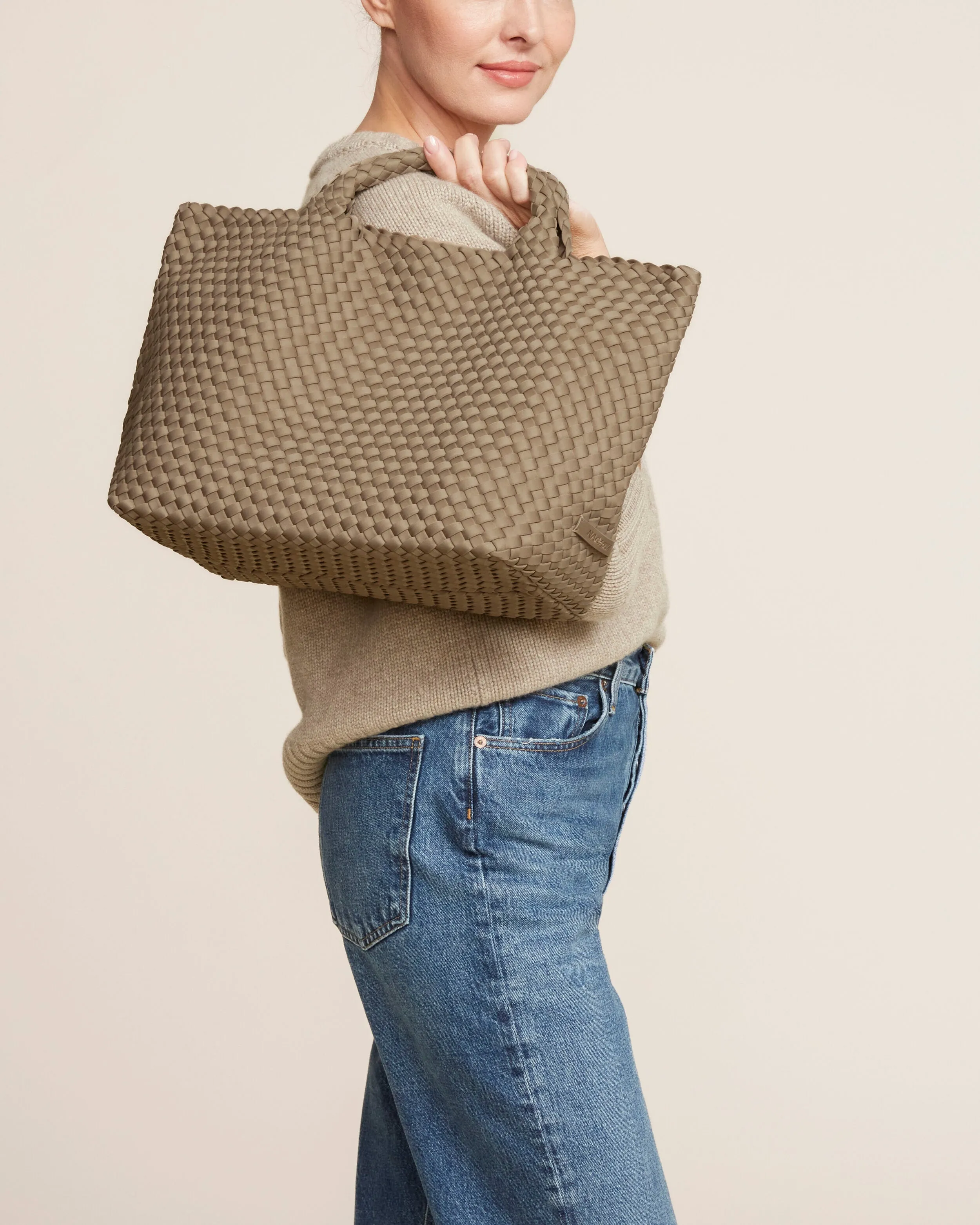 St. Barths Medium Tote | Cashmere sold by Naghedi product image thumbnail 5