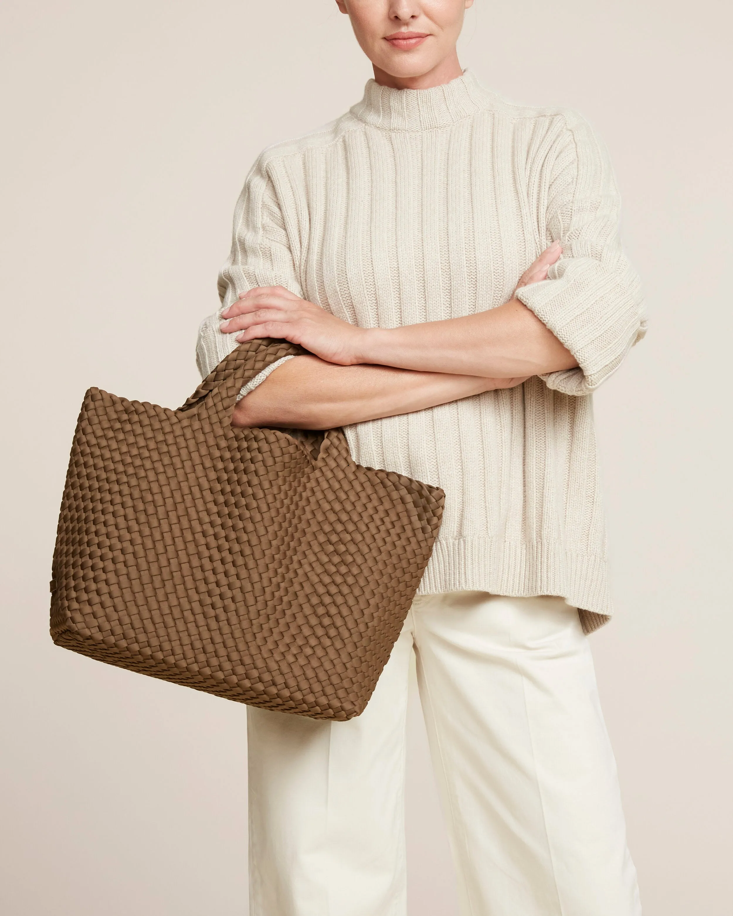 St. Barths Medium Tote | Mink sold by Naghedi product image thumbnail 5