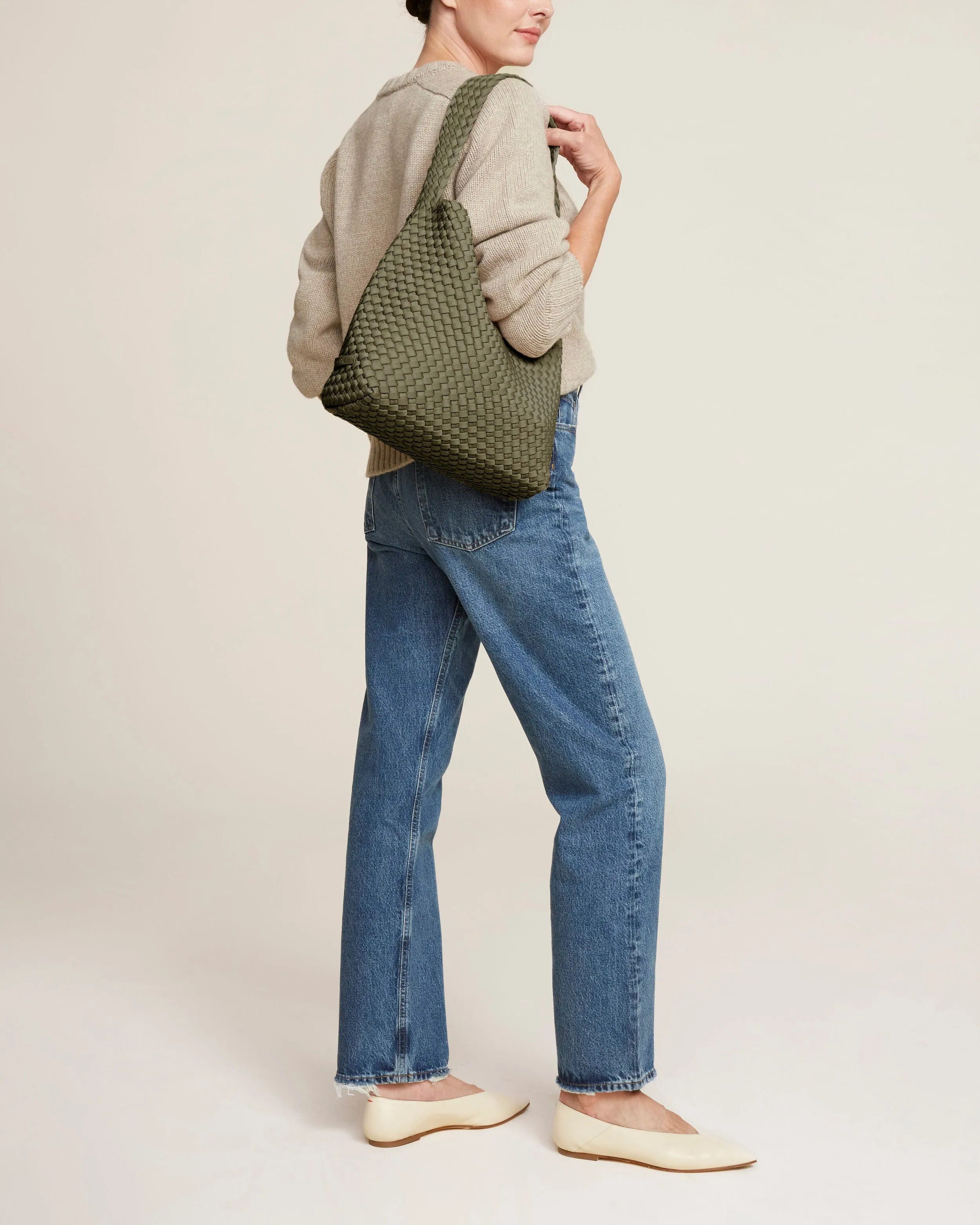 Nomad Medium Hobo | Olive sold by Naghedi product image thumbnail 4