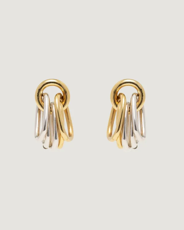 Sigal Oval Klik Earrings | Mixed Metal made by Naghedi