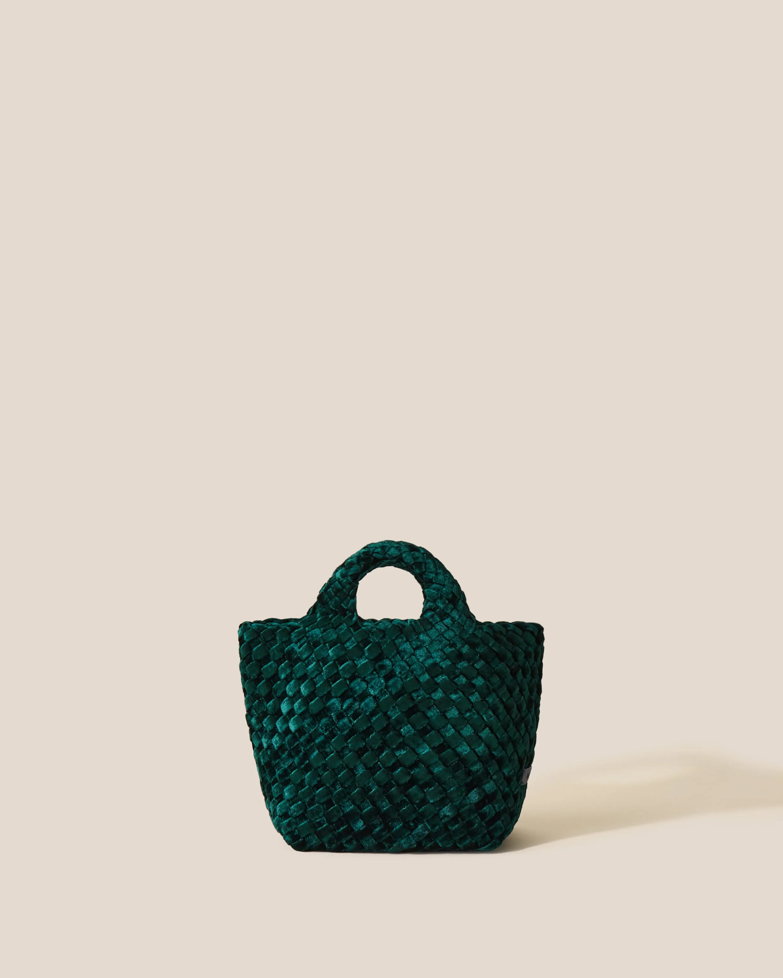St. Barths Petit Tote Velvet | Emerald sold by Naghedi