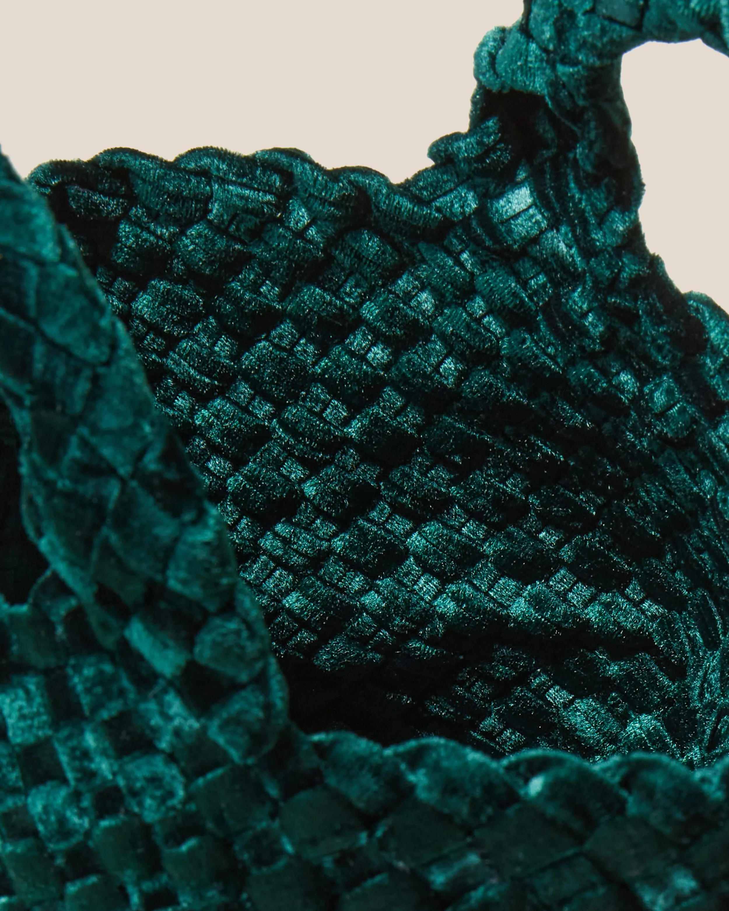 St. Barths Petit Tote Velvet | Emerald sold by Naghedi product image thumbnail 2