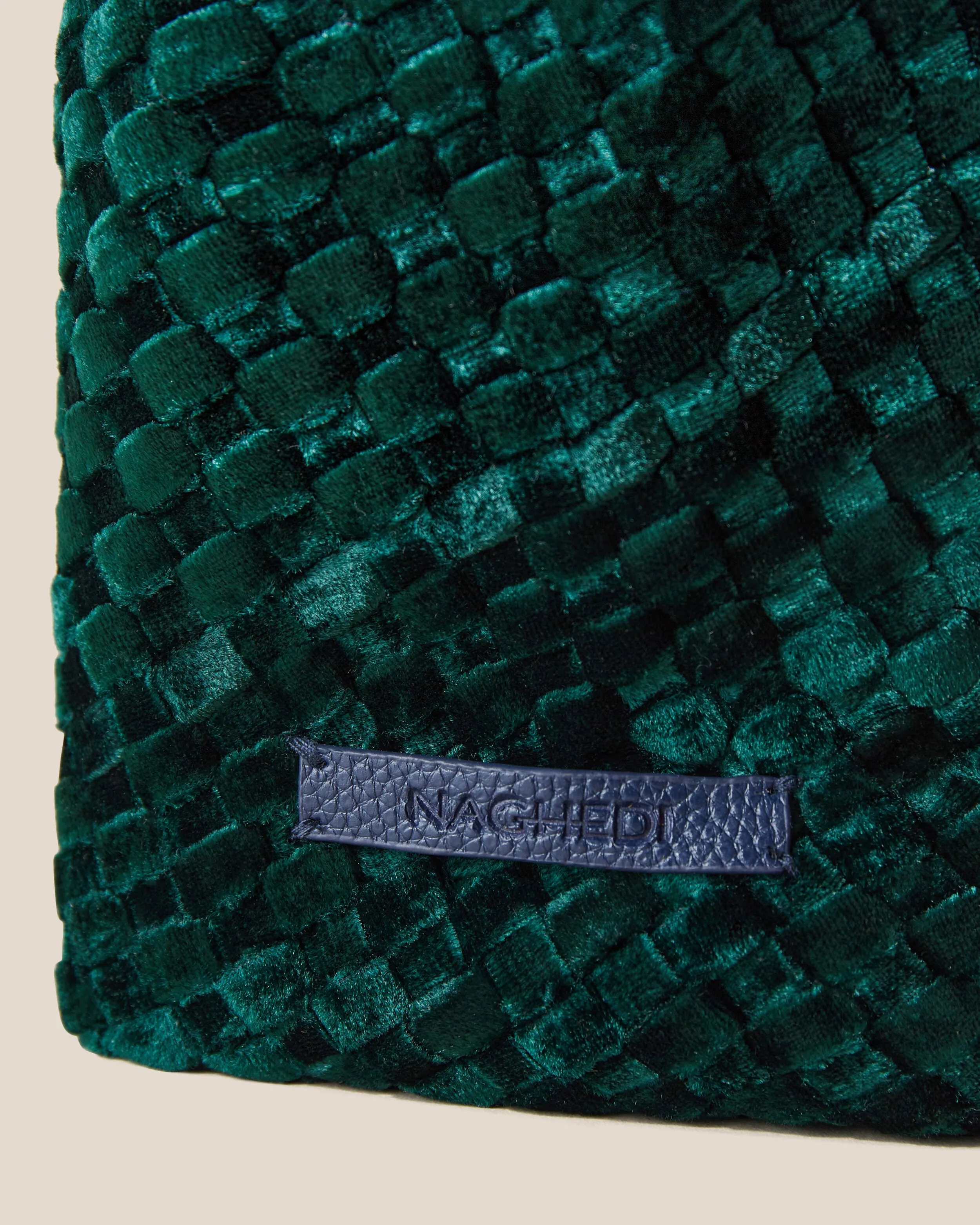 St. Barths Petit Tote Velvet | Emerald sold by Naghedi product image thumbnail 4
