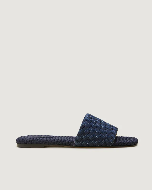 St. Barths Slide Double Weave | Indigo made by Naghedi