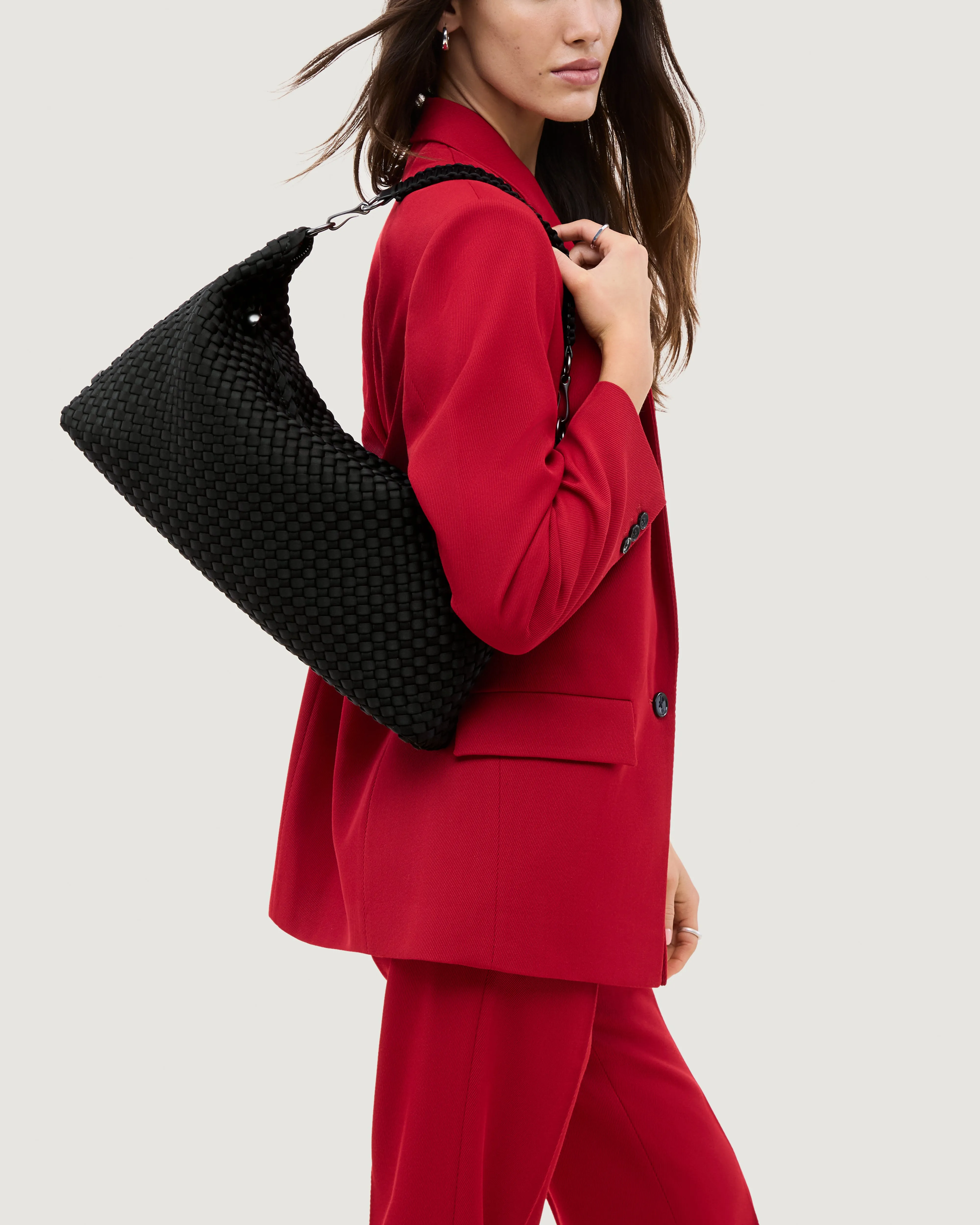 Porto Medium Half-Moon Bag | Onyx sold by Naghedi product image thumbnail 5