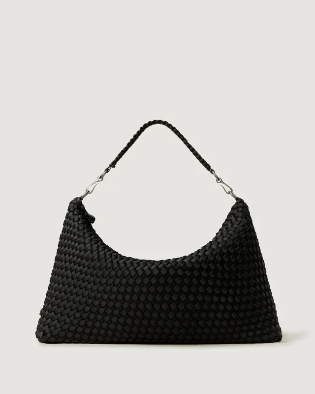 Porto Medium Half-Moon Bag | Onyx made by Naghedi