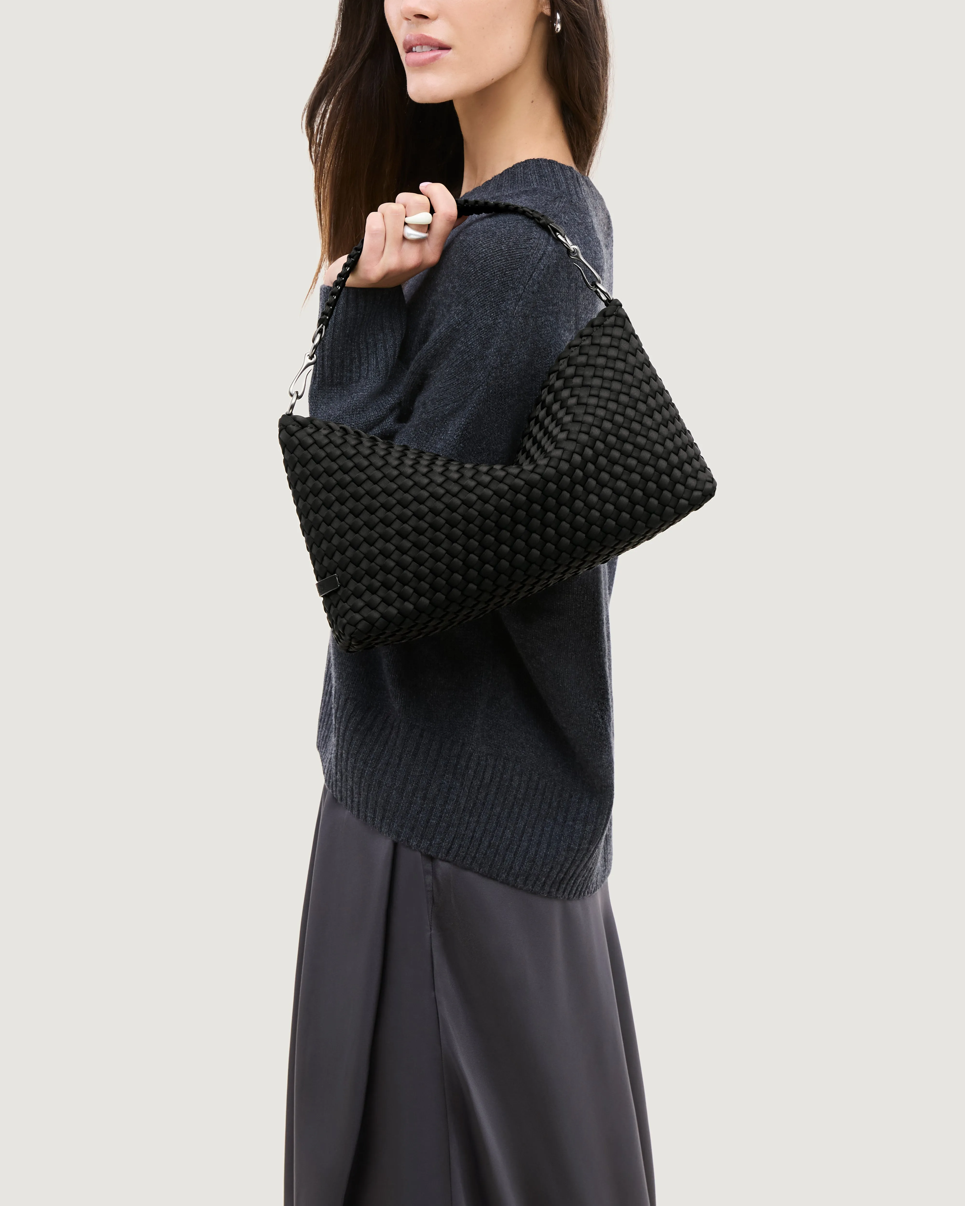 Porto Small Half-Moon Bag | Onyx sold by Naghedi product image thumbnail 5