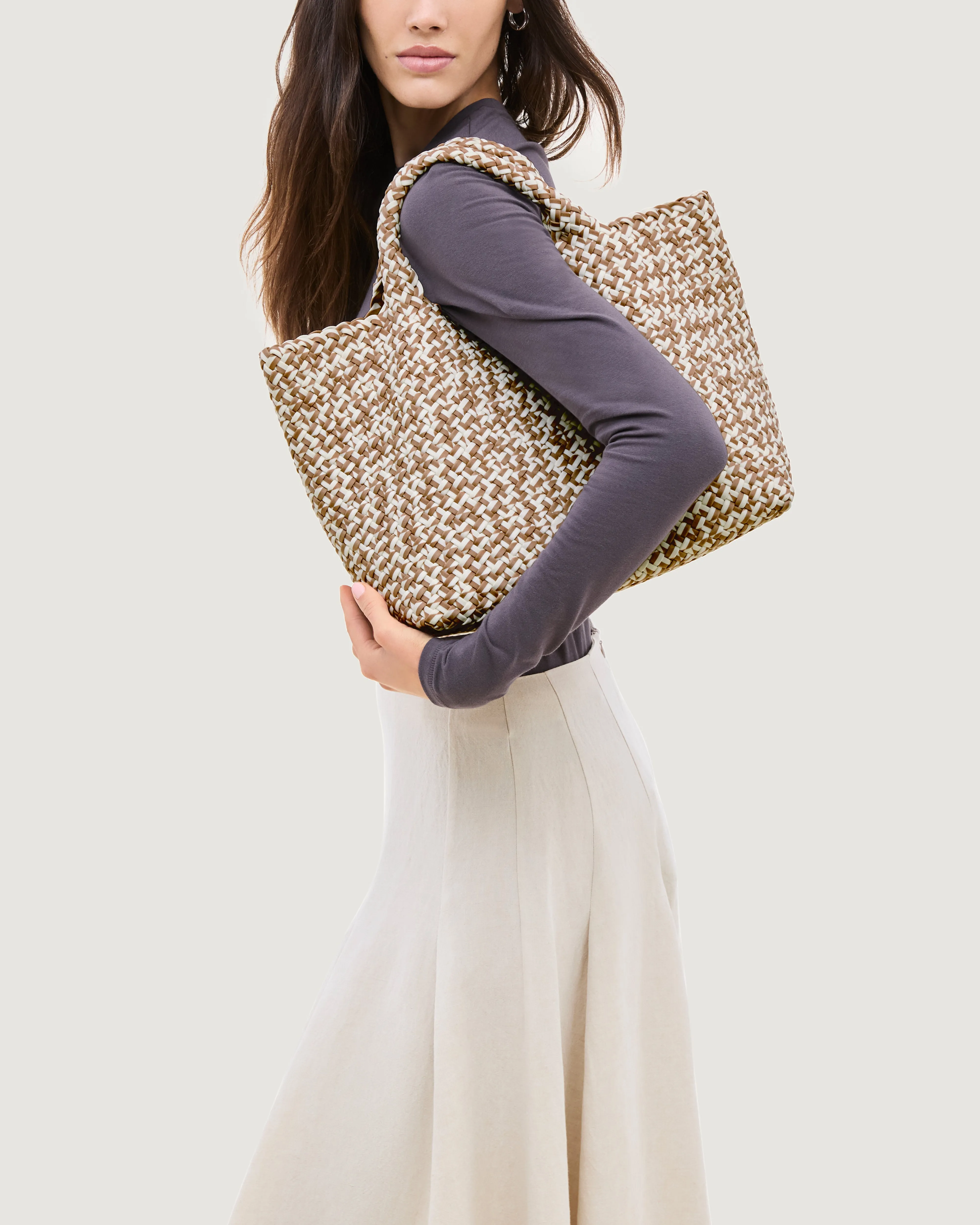 St. Barths Medium Tote Prism | Flax sold by Naghedi product image thumbnail 5