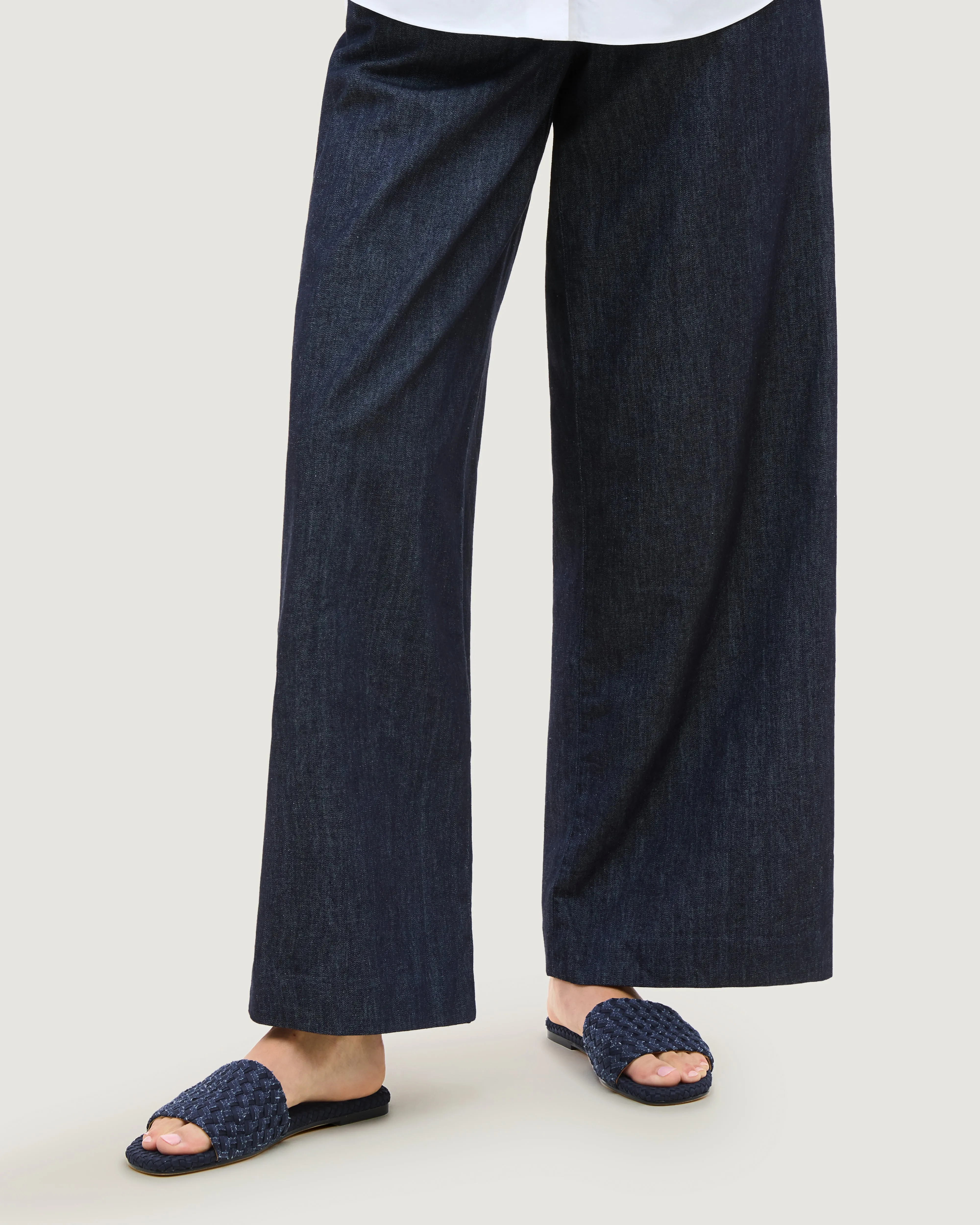 St. Barths Slide Double Weave Denim | Indigo sold by Naghedi product image thumbnail 5