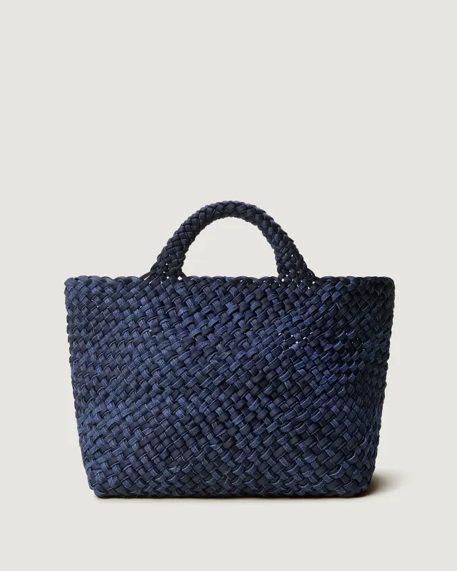 St. Barths Medium Tote Double Weave Denim | Indigo made by Naghedi