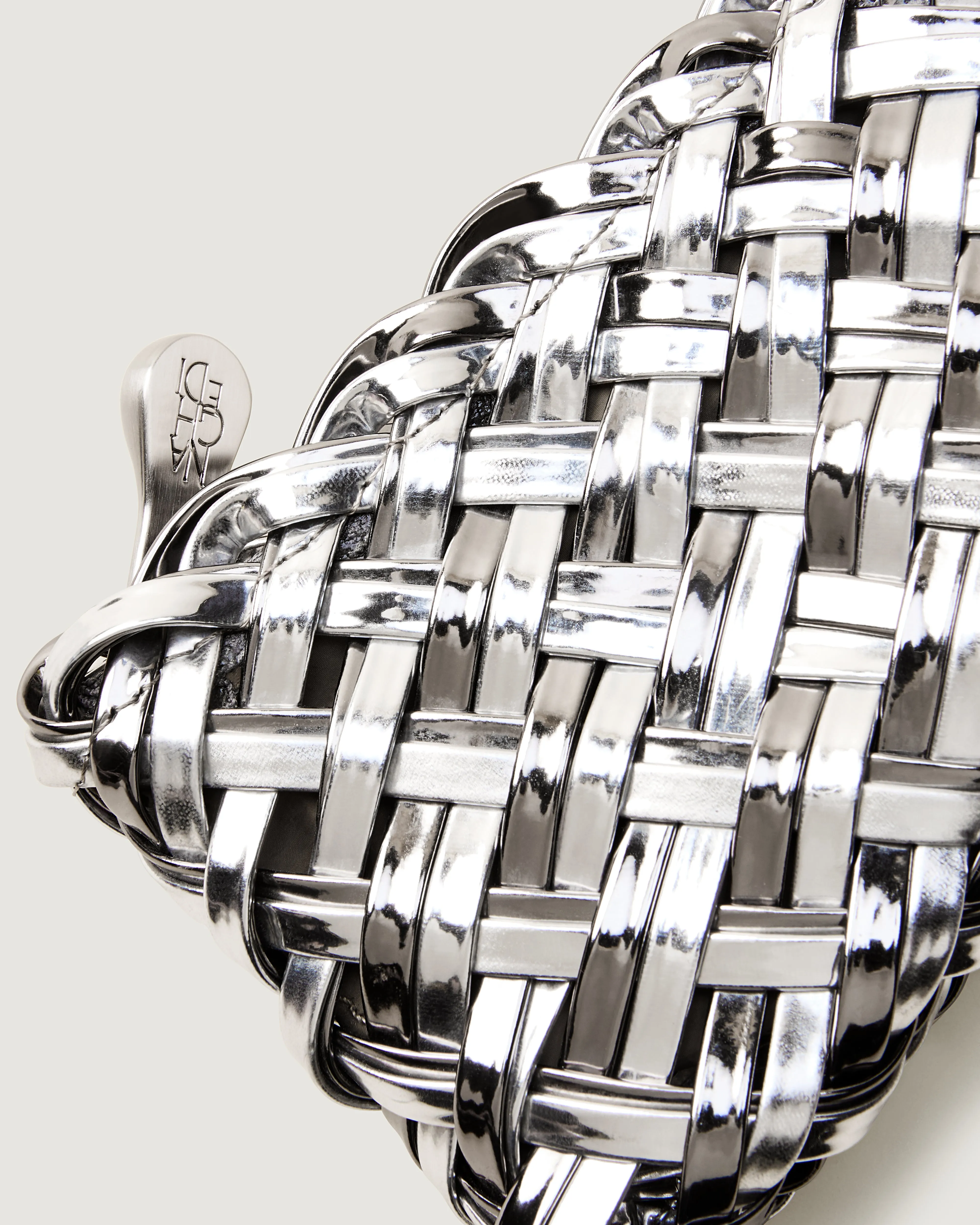 St. Barths Petit Tote Double Weave Metallic | Pewter sold by Naghedi product image thumbnail 3