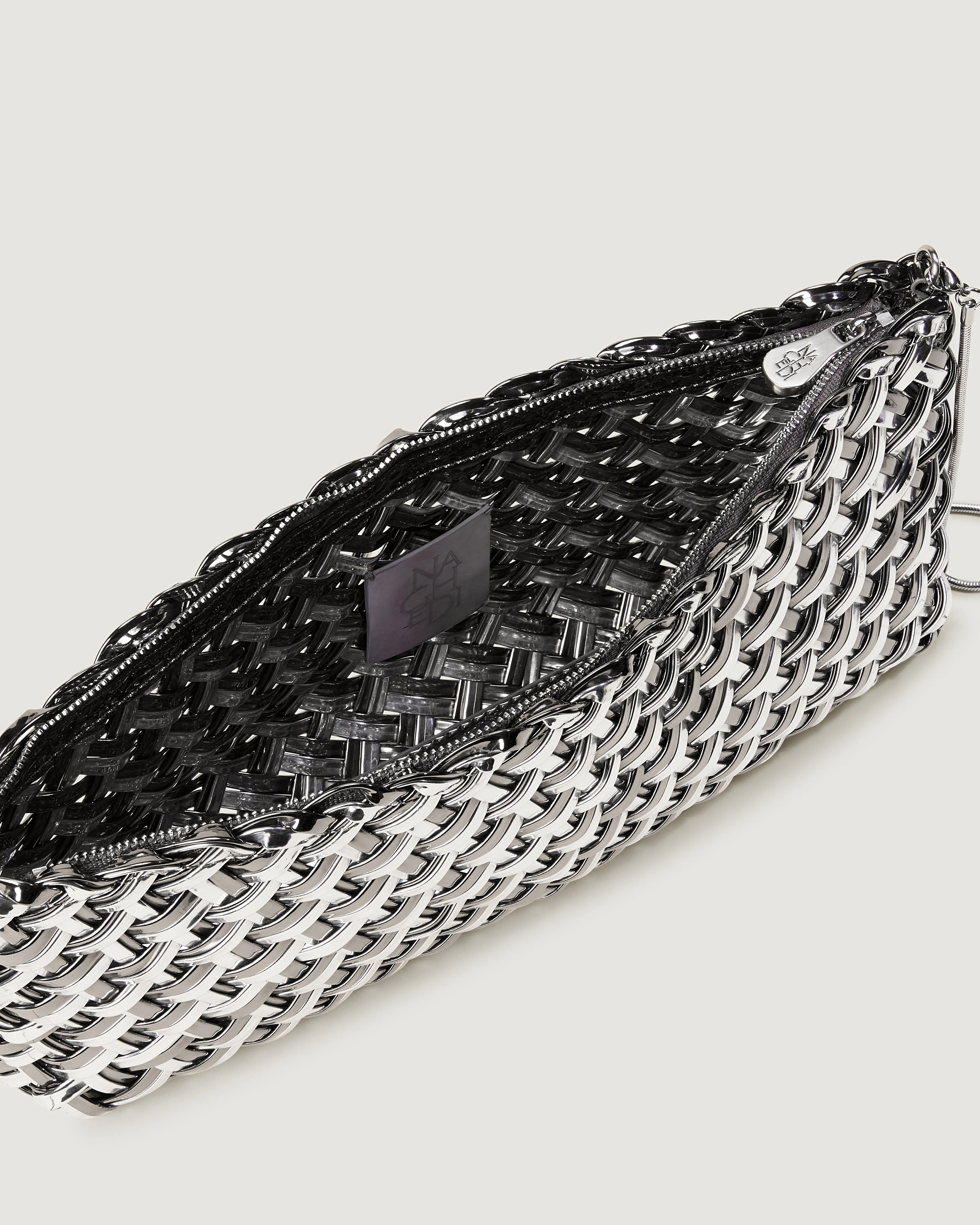 Gala Clutch Double Weave Metallic | Pewter sold by Naghedi product image thumbnail 2