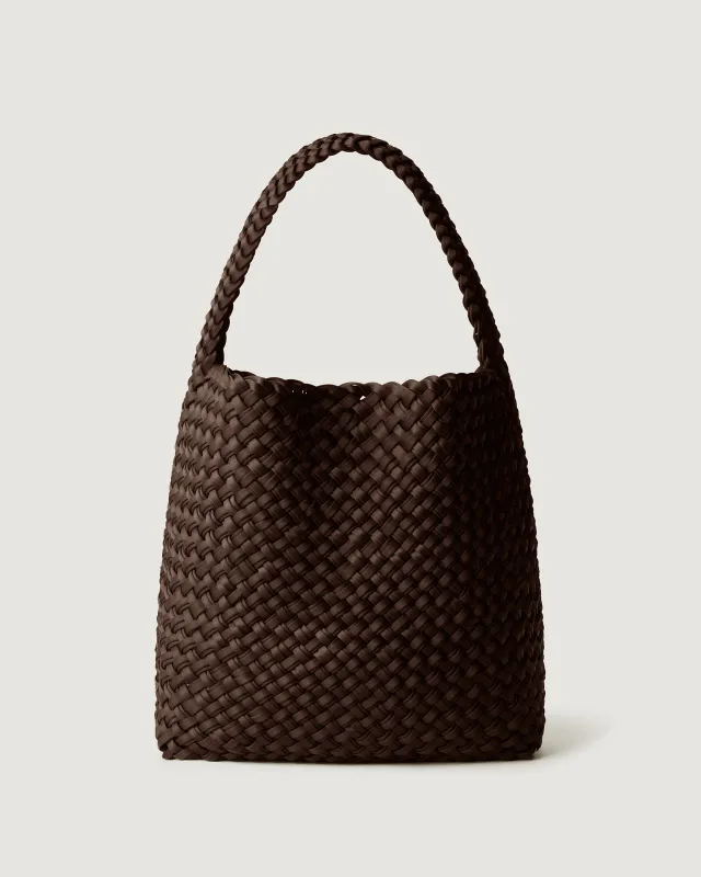 Nomad Medium Hobo Double Weave | Chocolate made by Naghedi