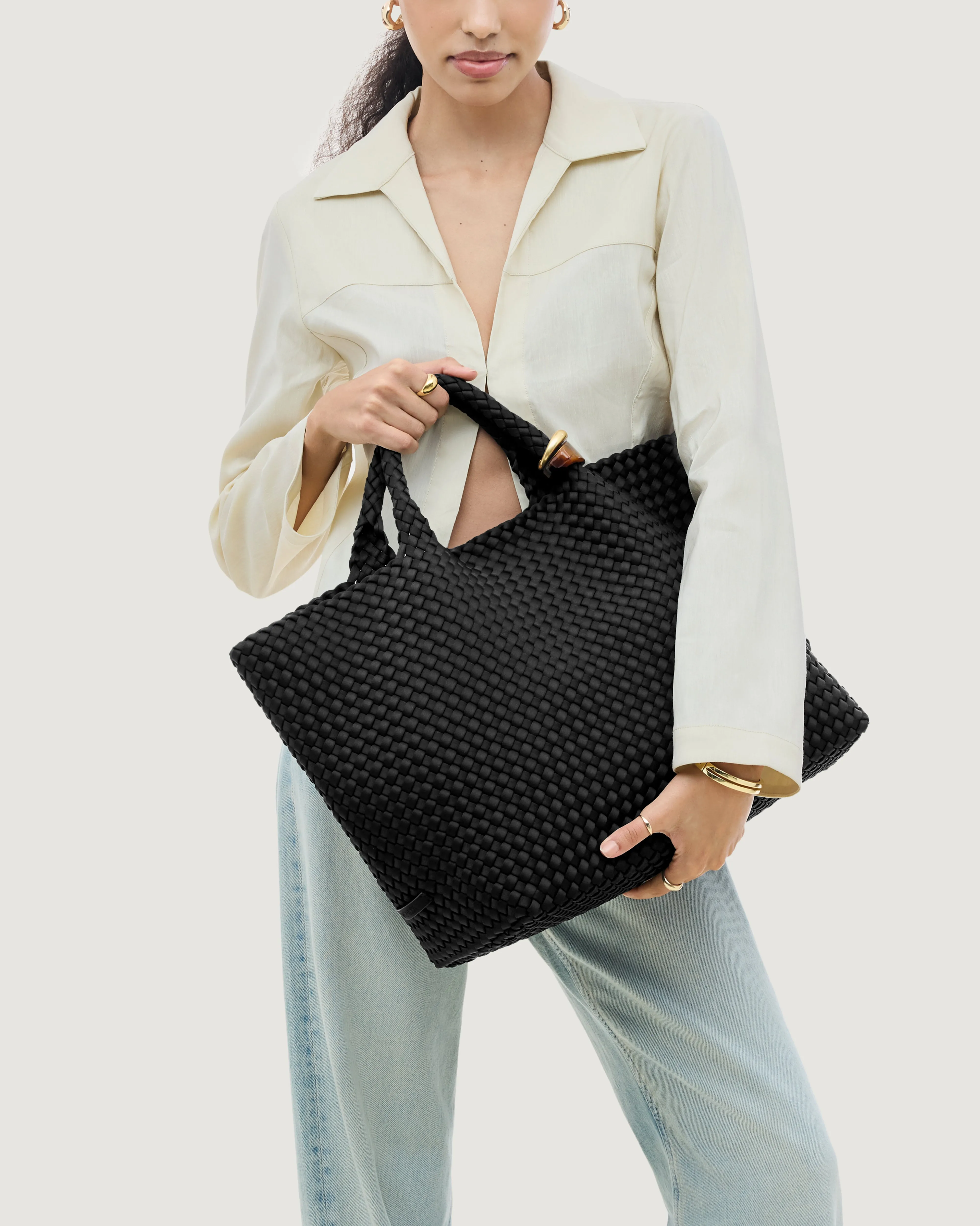 St. Barths Large Tote Beads | Onyx sold by Naghedi product image thumbnail 5