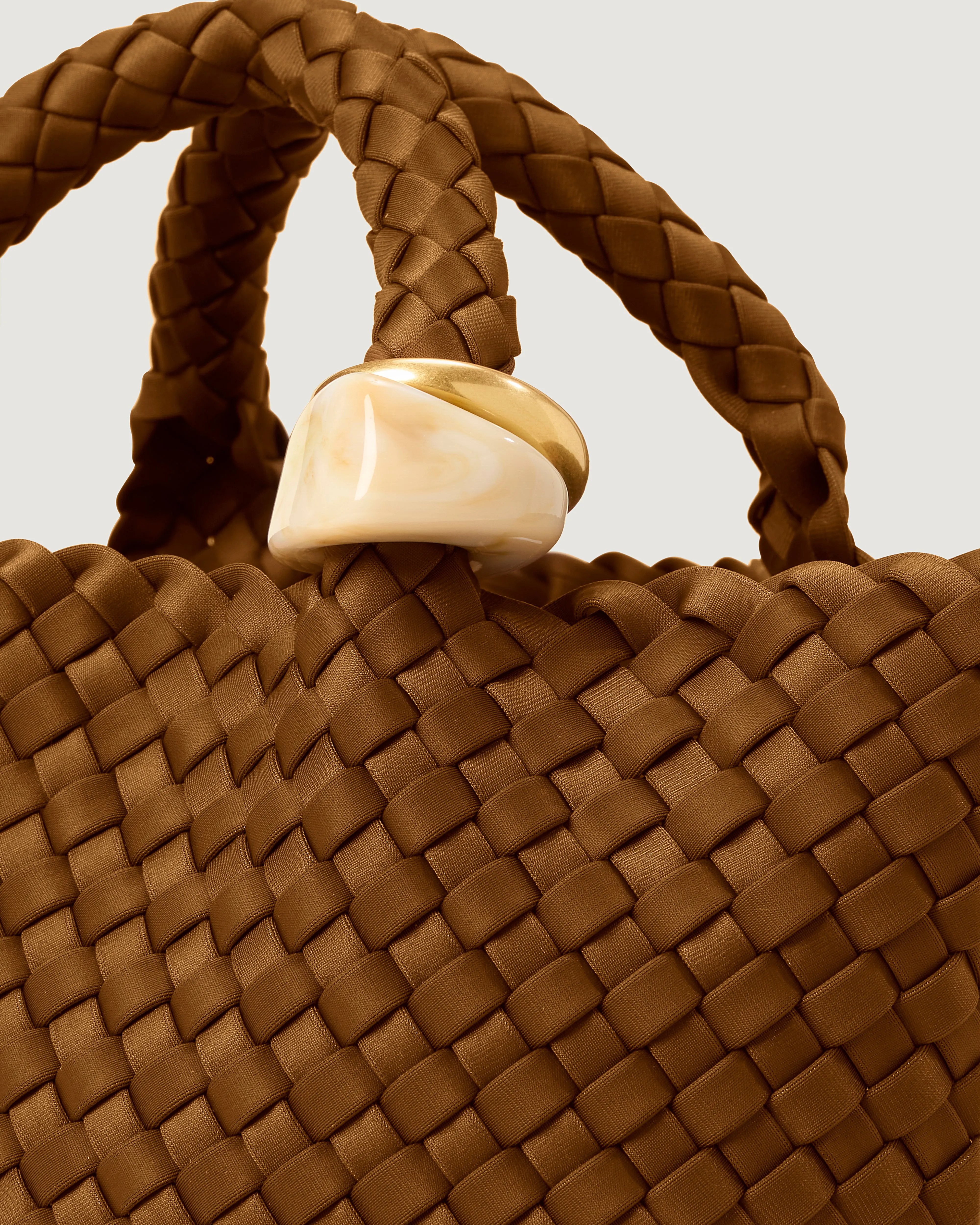 St. Barths Small Tote Beads | Teak sold by Naghedi product image thumbnail 2