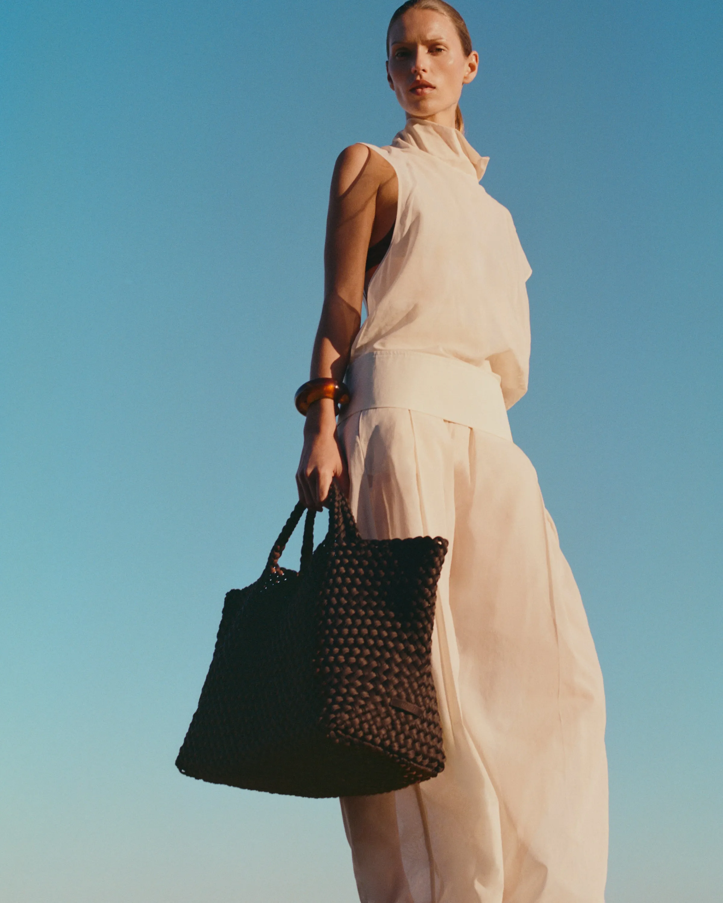St. Barths Large Tote Double Weave | Chocolate (Original) sold by Naghedi product image thumbnail 4