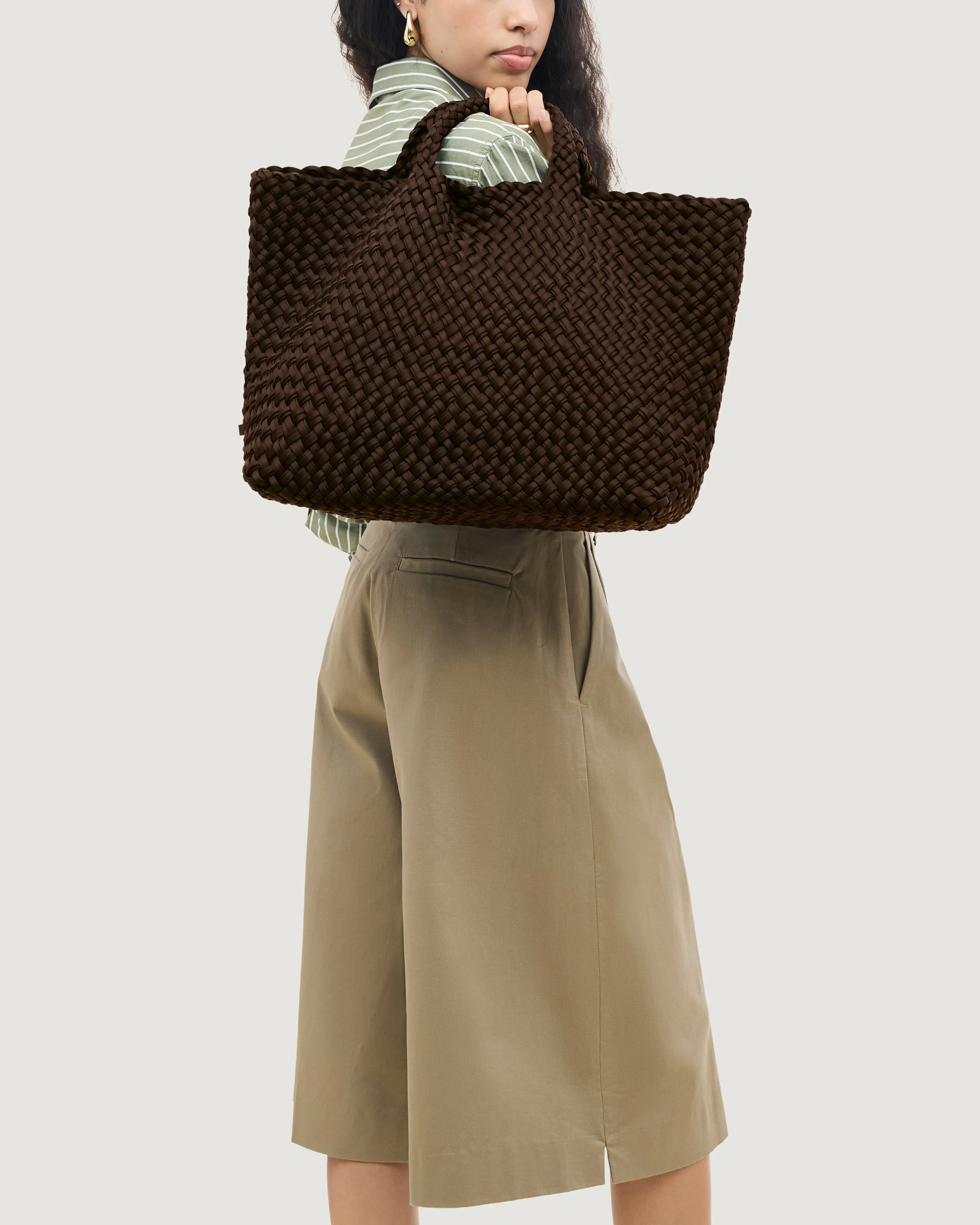St. Barths Large Tote Double Weave | Chocolate (Original) sold by Naghedi product image thumbnail 5