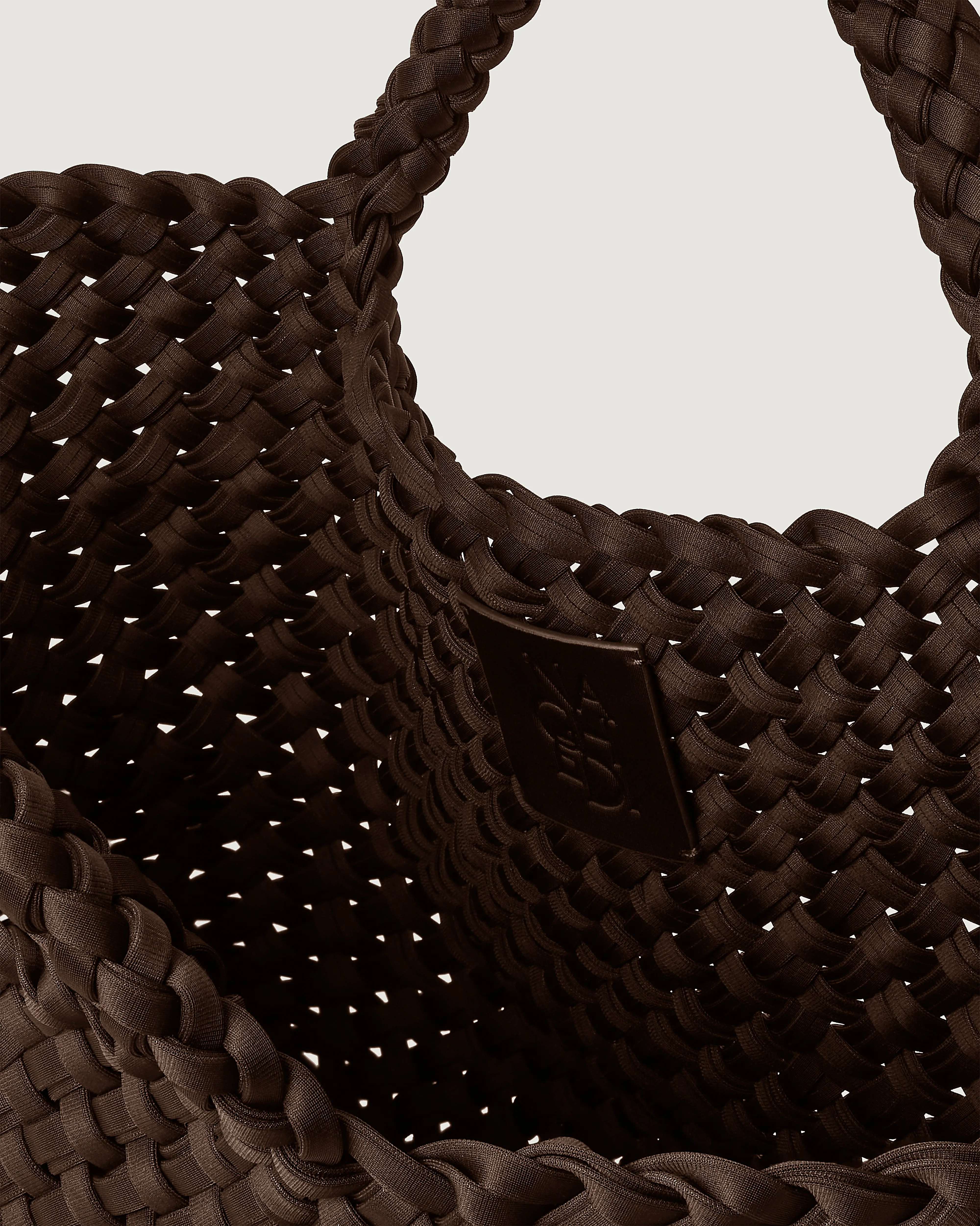 St. Barths Medium Tote Double Weave | Chocolate sold by Naghedi product image thumbnail 2