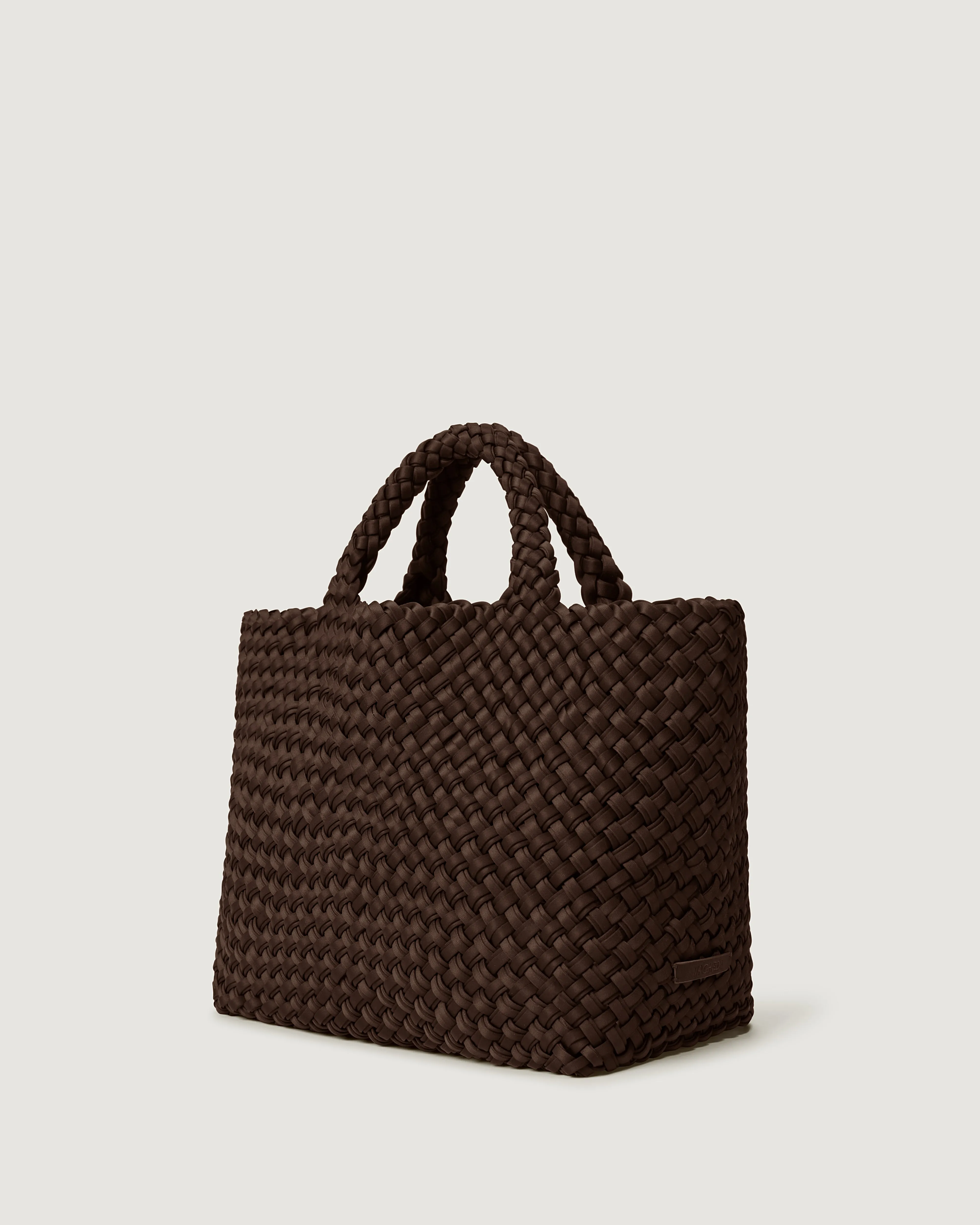 St. Barths Medium Tote Double Weave | Chocolate sold by Naghedi product image thumbnail 4
