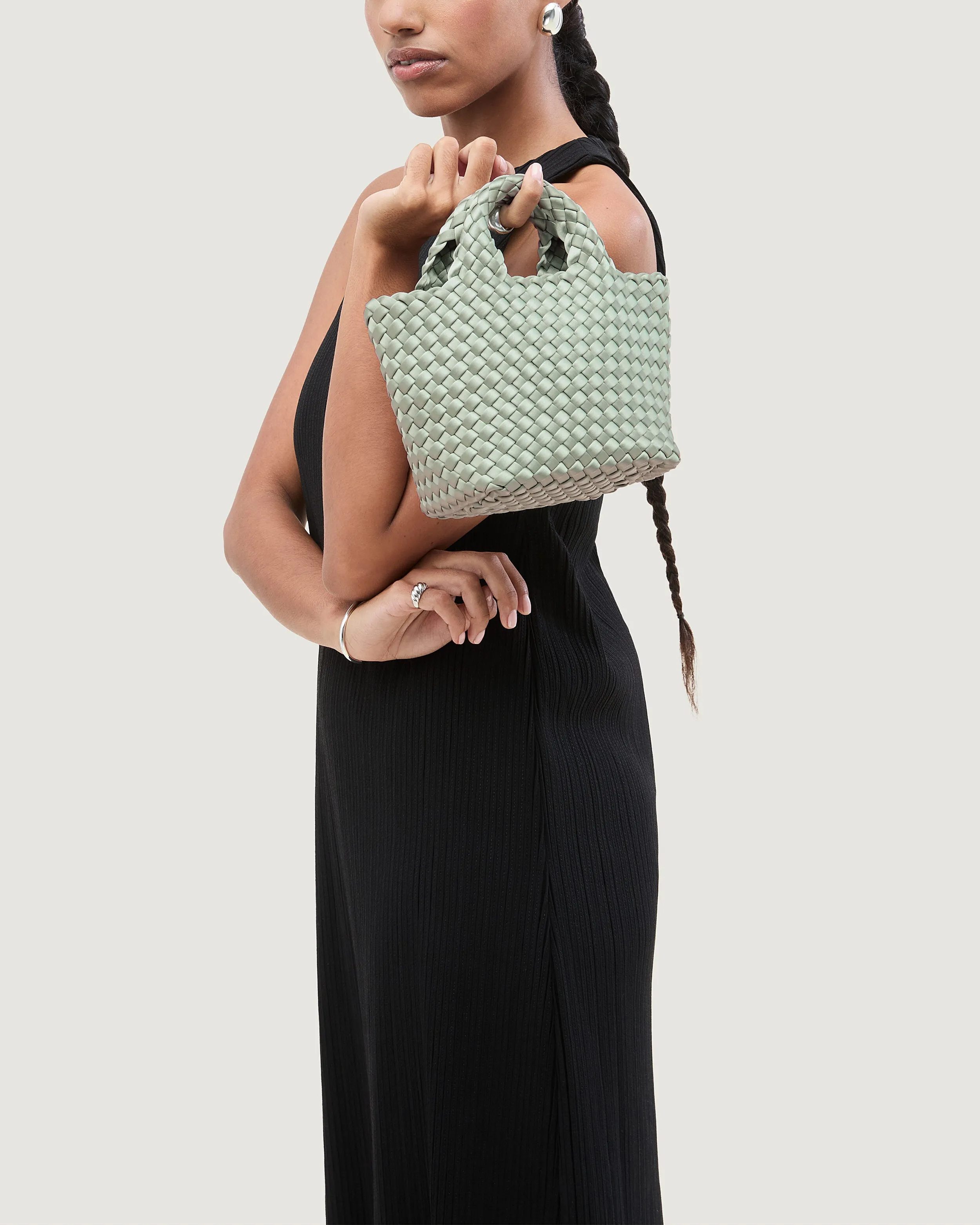 St. Barths Petit Tote Satin | Wintergreen sold by Naghedi product image thumbnail 5