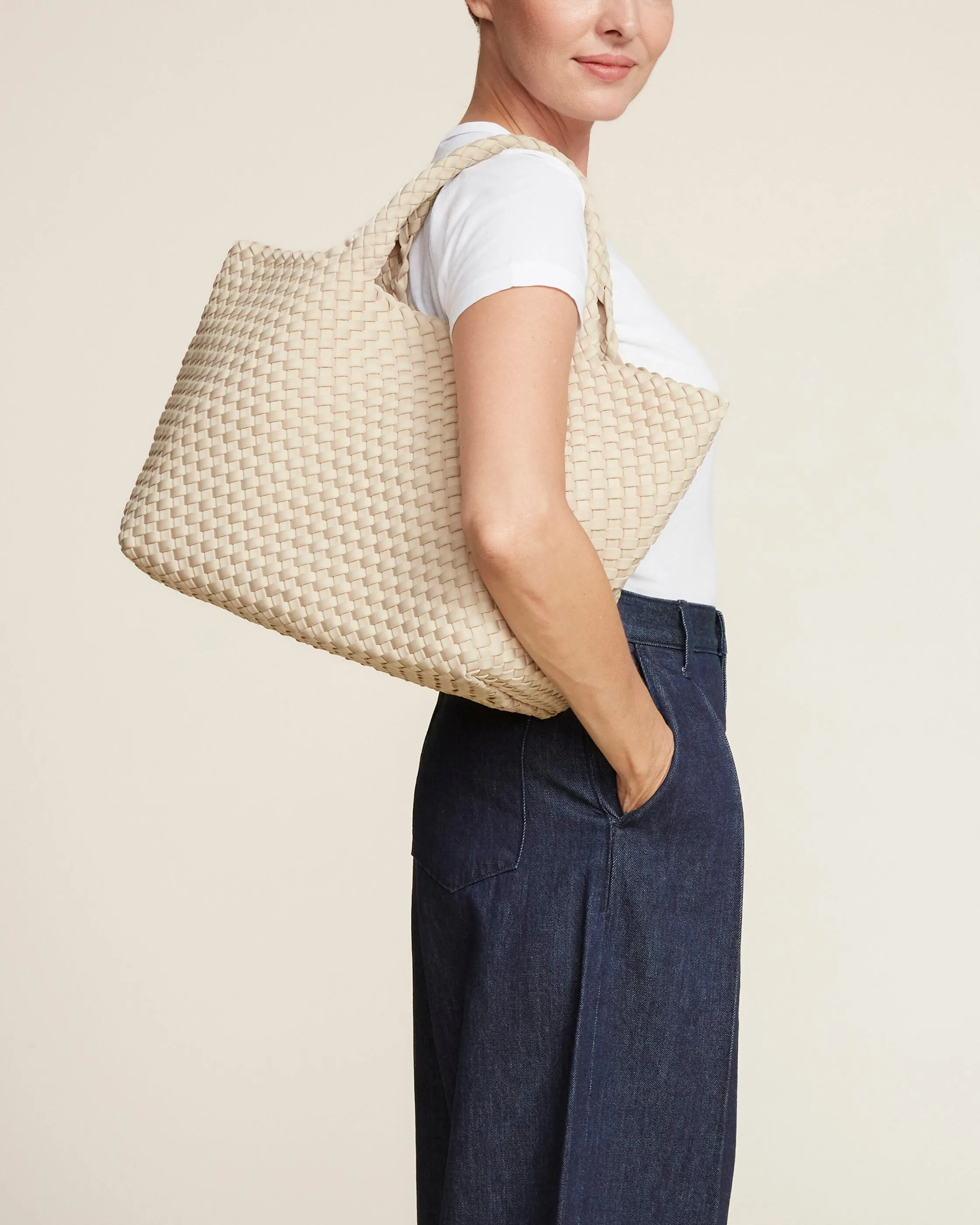 St. Barths Medium Tote | Ecru sold by Naghedi product image thumbnail 5