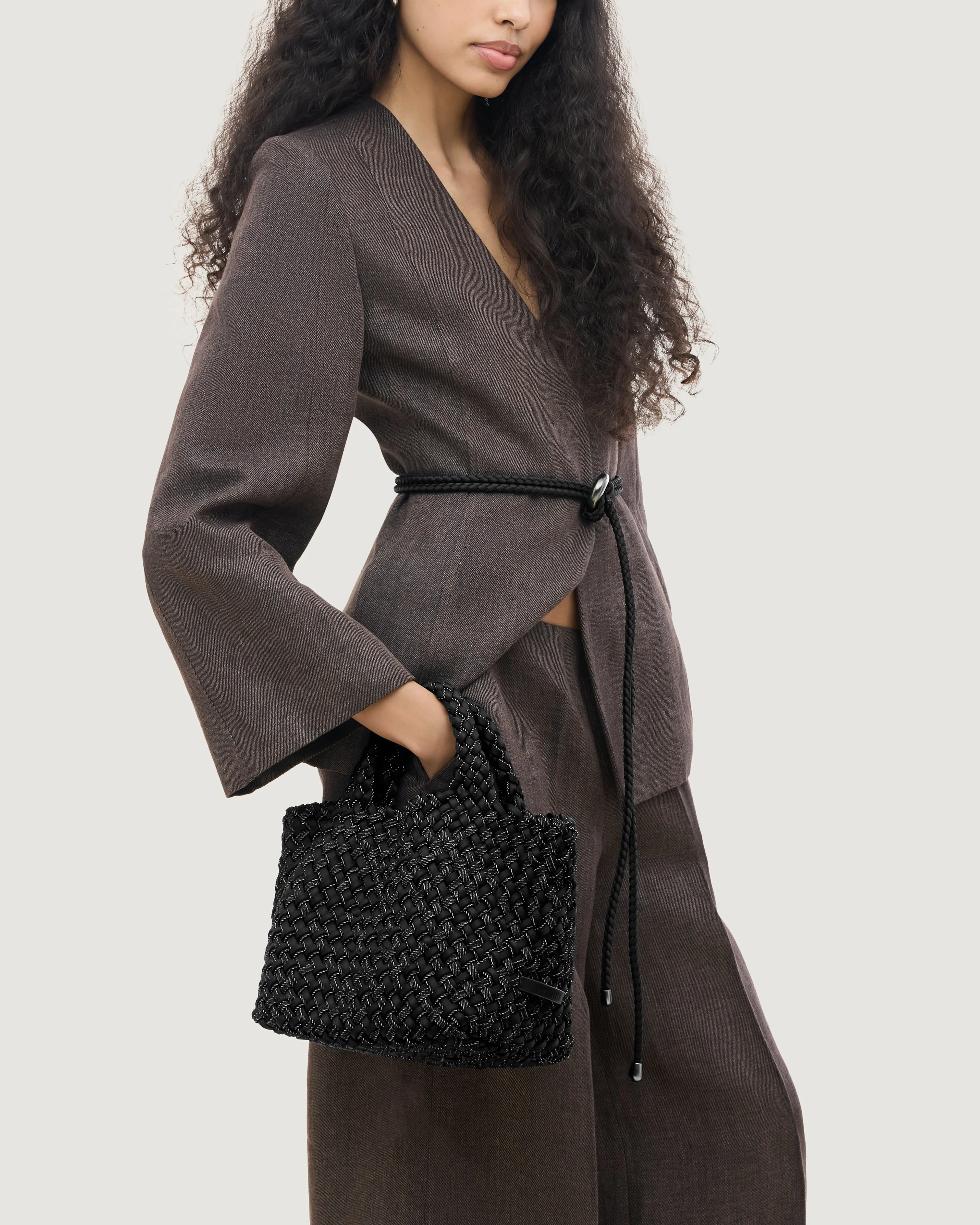 St. Barths Small Tote Double Weave | Jet sold by Naghedi product image thumbnail 5