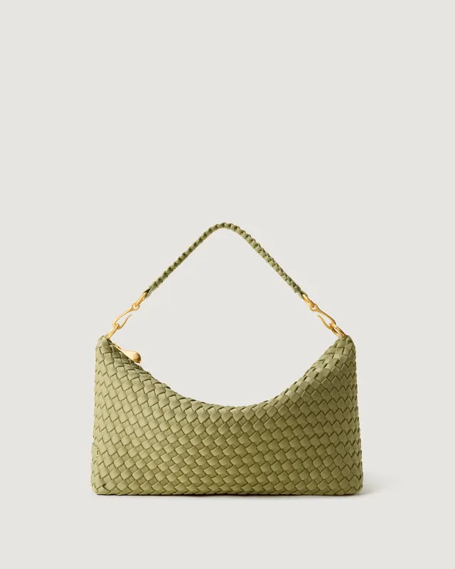 Porto Small Half-Moon Bag | Bottle Green made by Naghedi