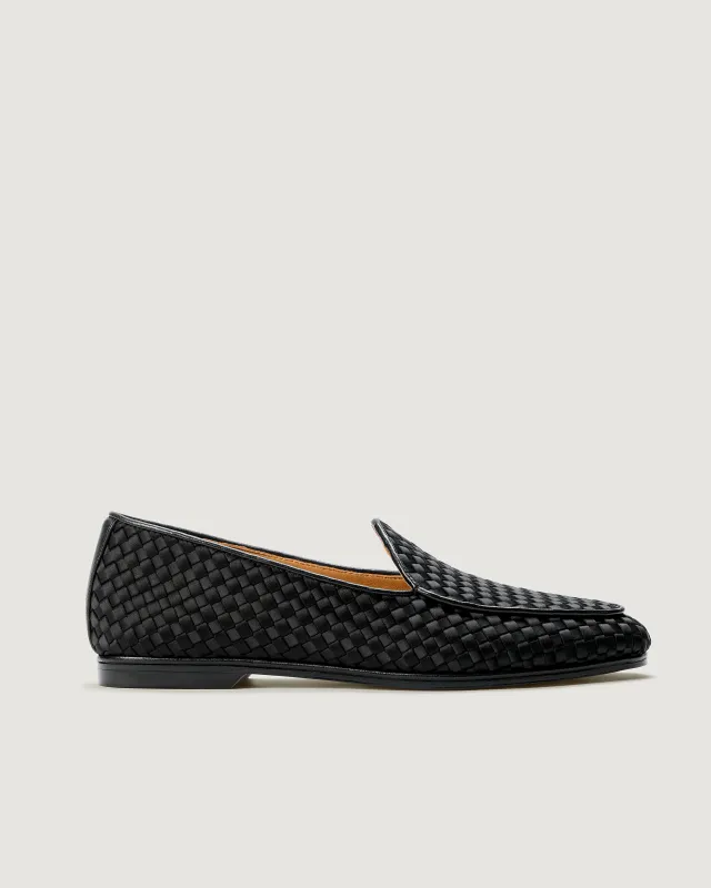 Lucca Loafer Satin | Onyx made by Naghedi