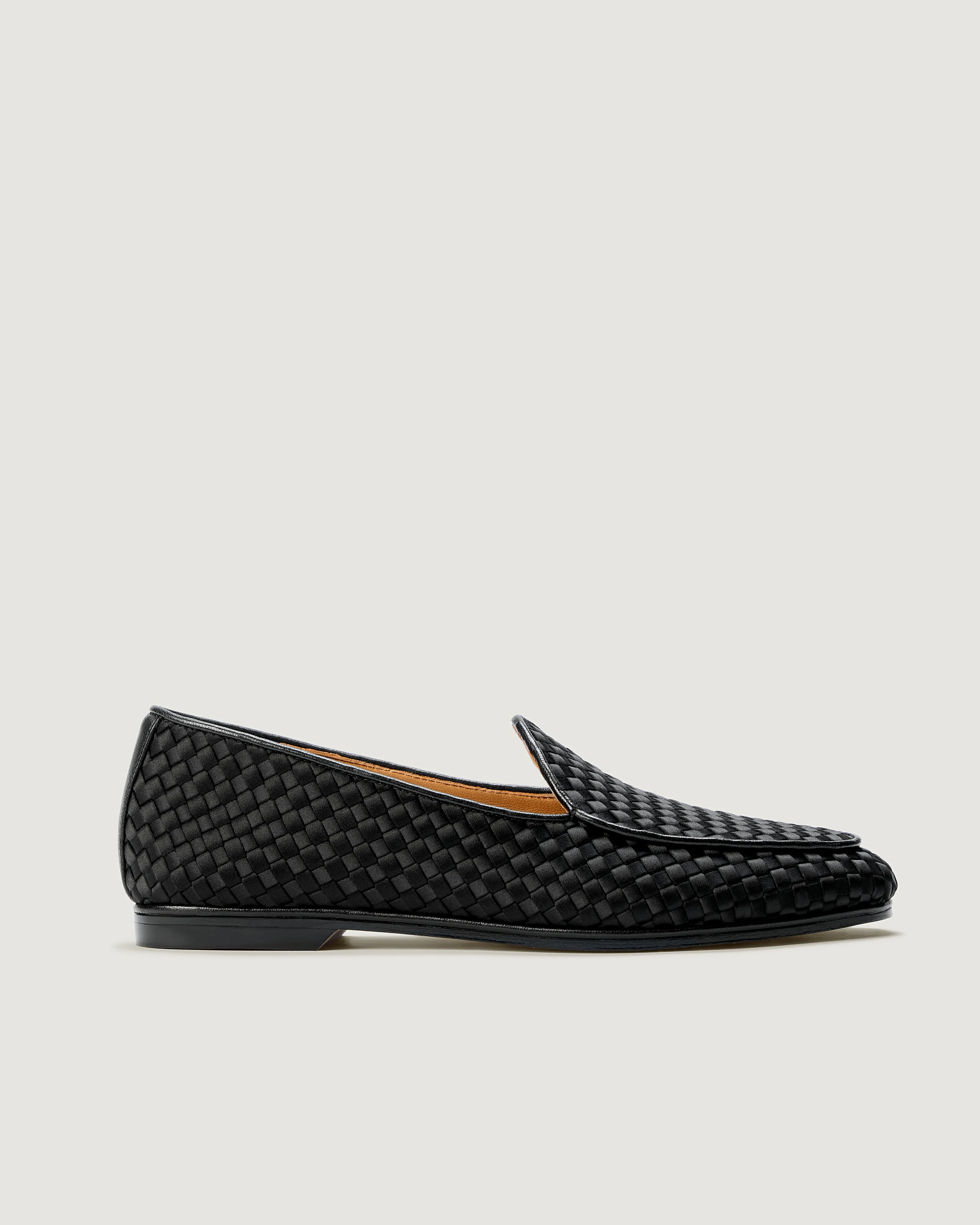 Lucca Loafer Satin | Onyx sold by Naghedi