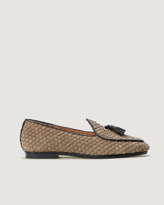 Lucca Loafer Tassel Suede | Cashmere made by Naghedi