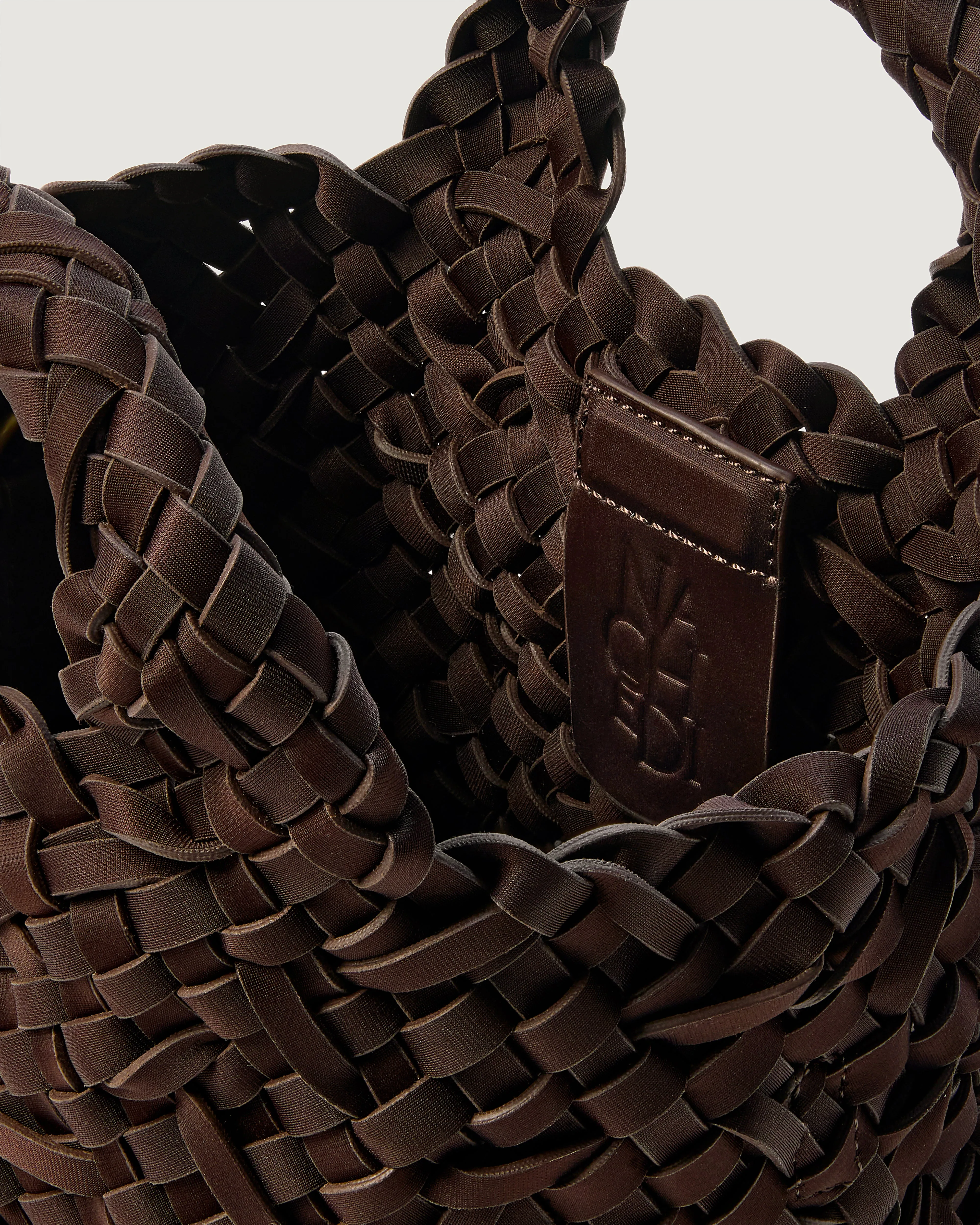 St. Barths Petit Tote Nest Weave | Chocolate sold by Naghedi product image thumbnail 2