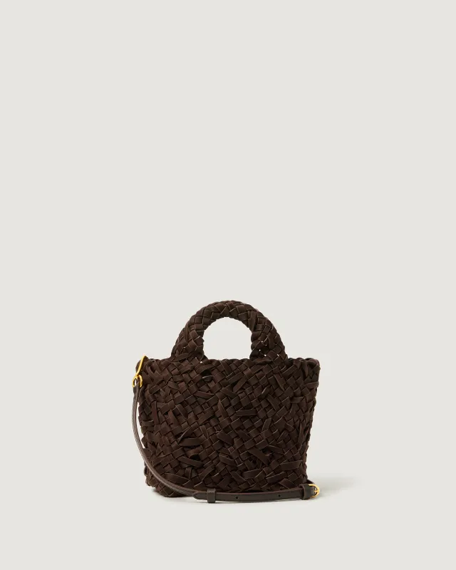 St. Barths Petit Tote Nest Weave | Chocolate made by Naghedi