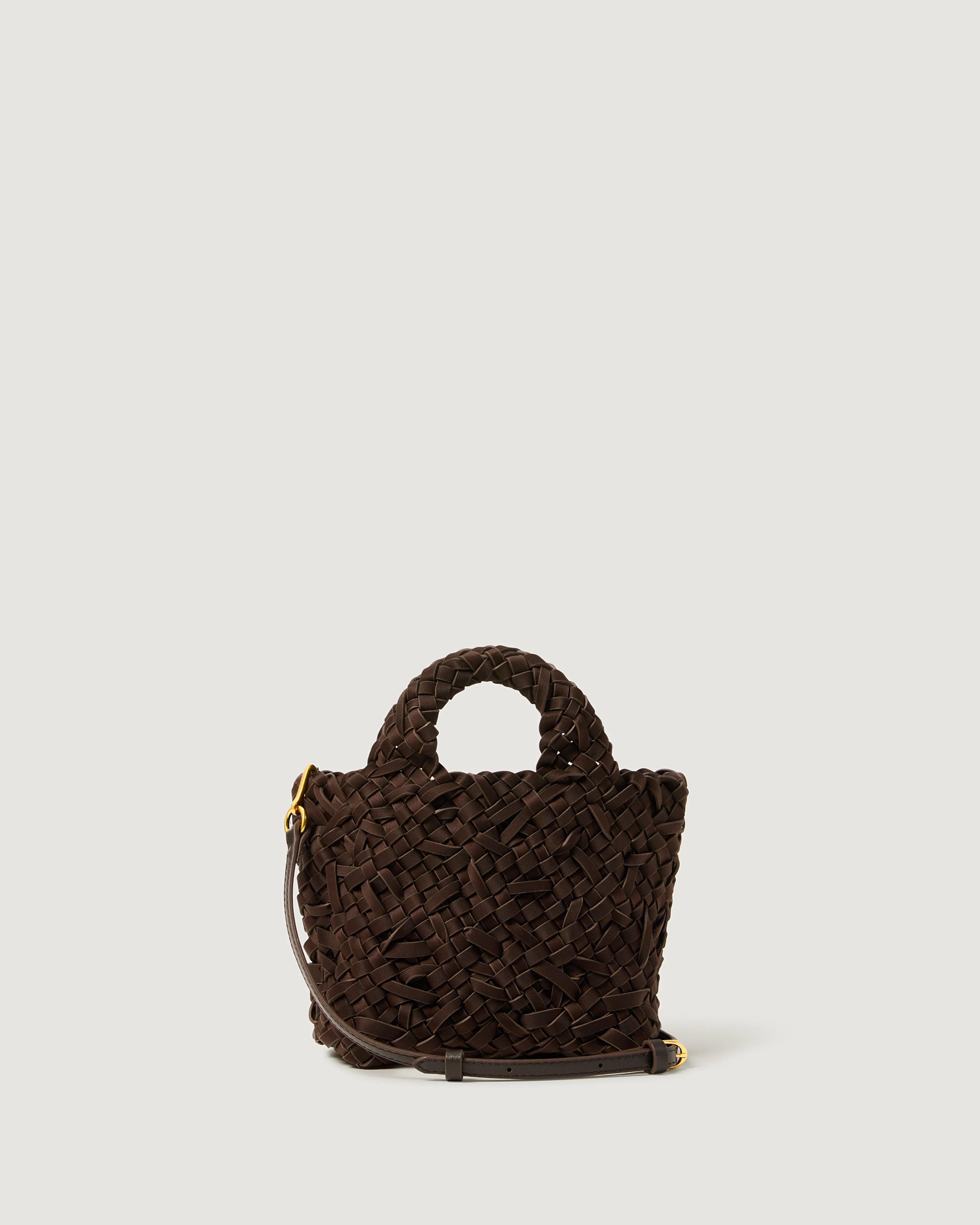 St. Barths Petit Tote Nest Weave | Chocolate sold by Naghedi