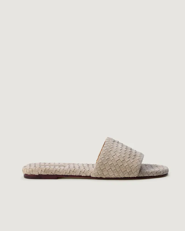 St. Barths Slide Suede | Linen made by Naghedi