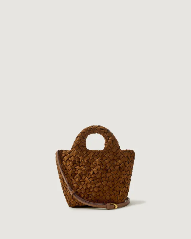St. Barths Petit Tote Nest Weave | Teak made by Naghedi