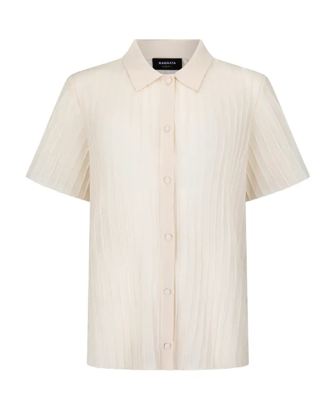 SHEER PINTUCK SHIRT sold by Nagnata