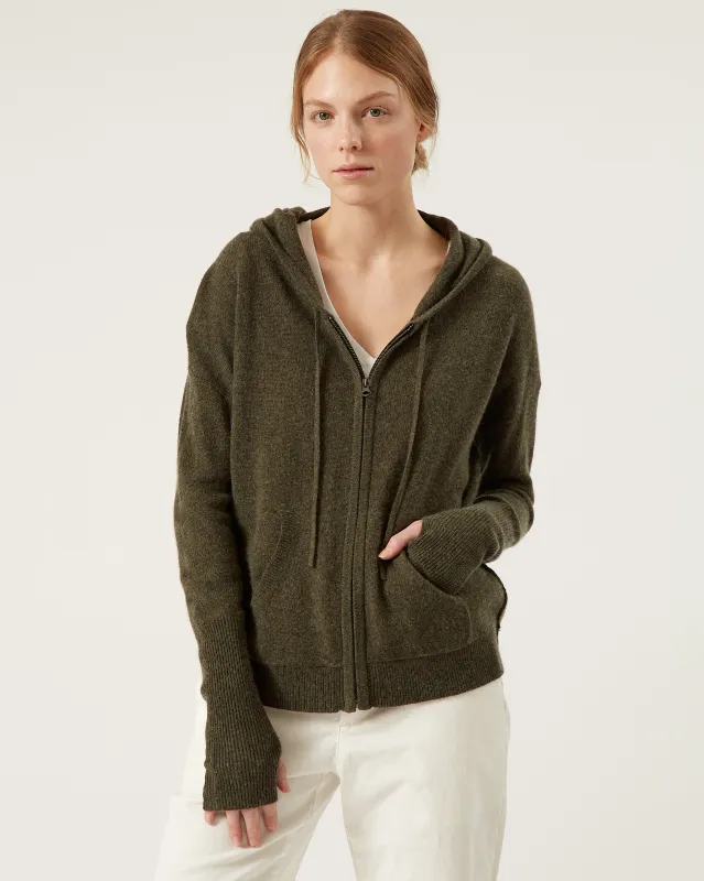 cardigan à capuche en laine et cachemire LINA sold by NAIF