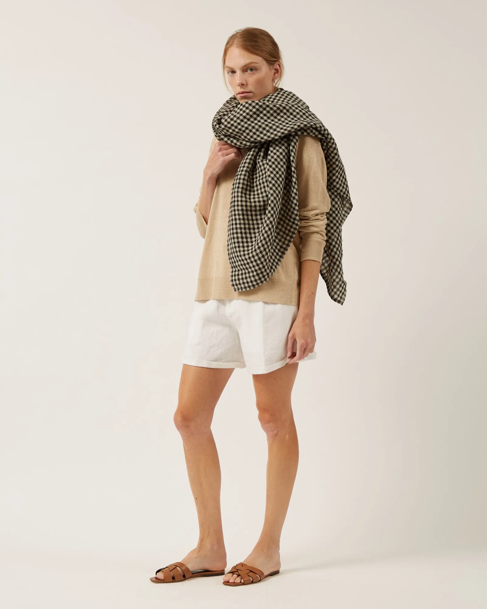 châle en lin à carreaux SUFI sold by NAIF product image thumbnail 3