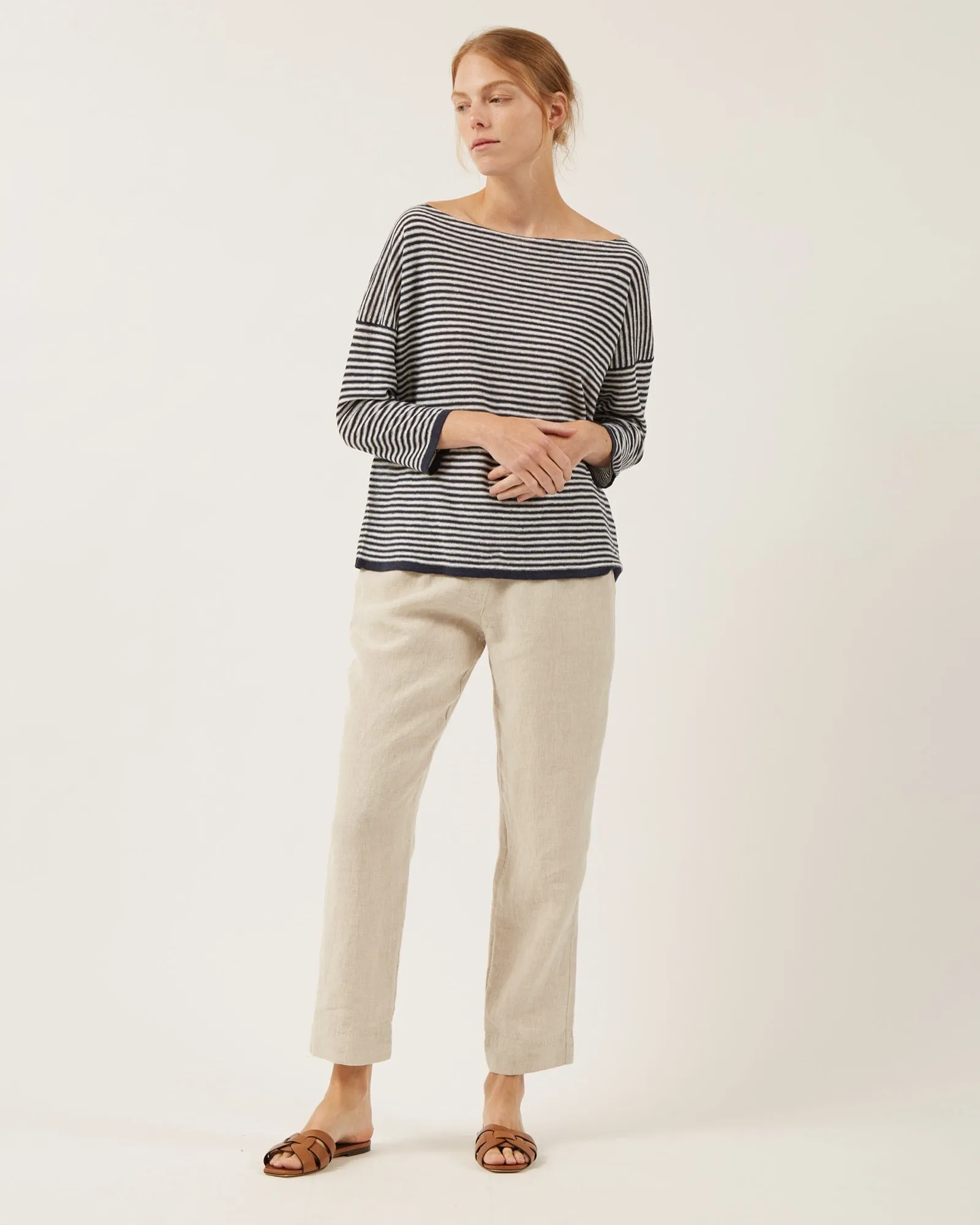 chandail rayé en lin VANILLE sold by NAIF product image thumbnail 3