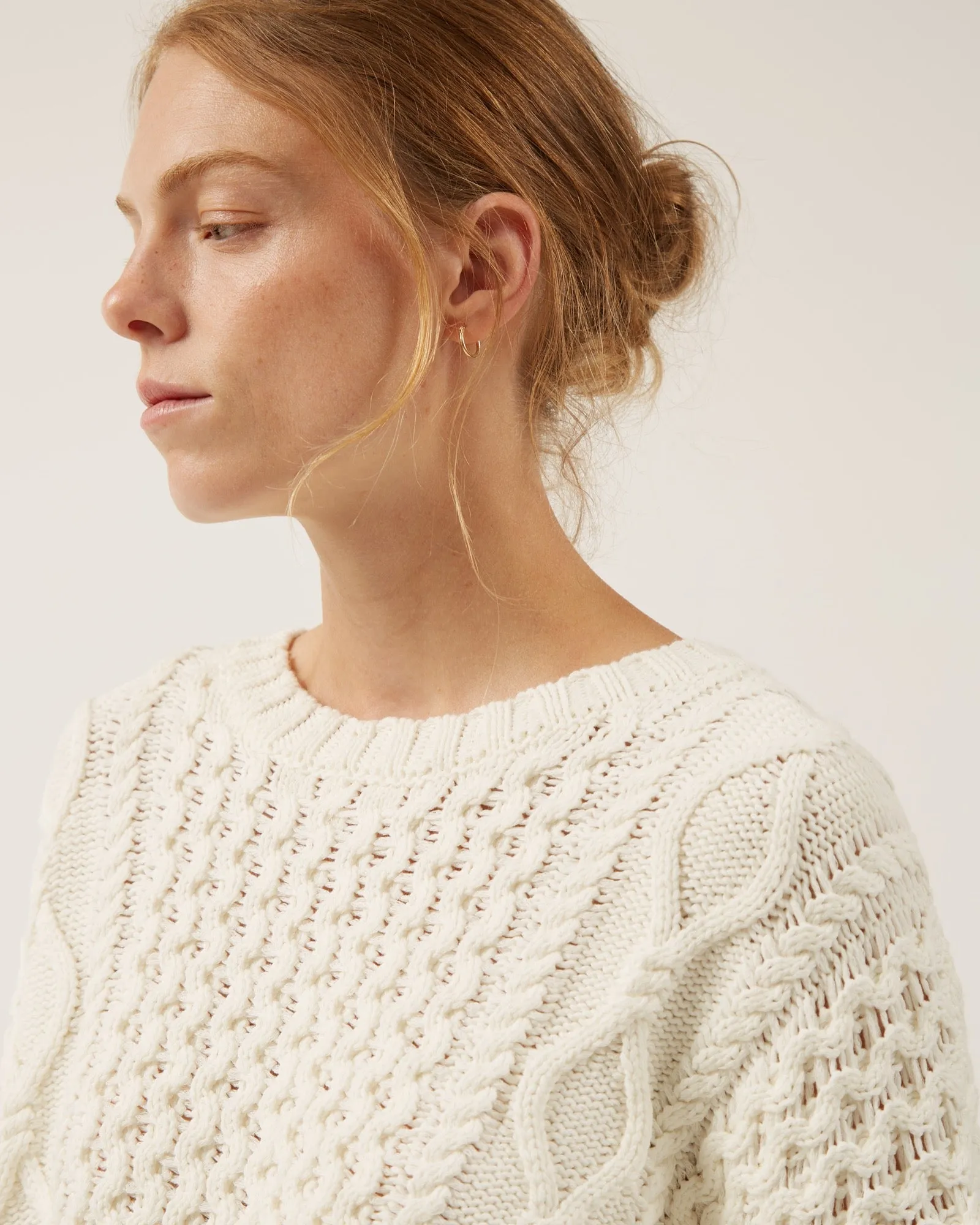 chandail torsadé en coton CLOVER sold by NAIF