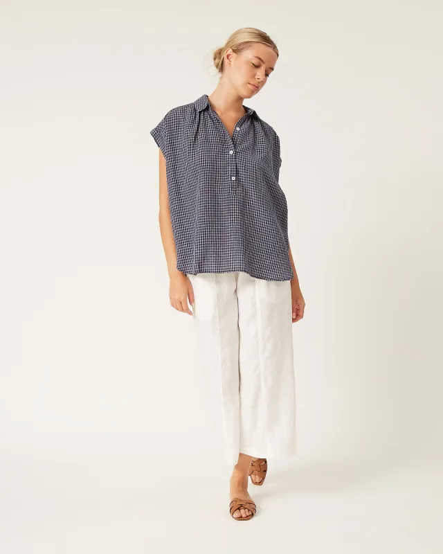 top en lin à mini carreaux MIRNA sold by NAIF