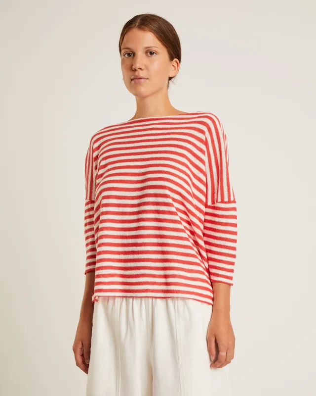 chandail en lin à col bateau et manches 3/4 SEINA made by NAIF